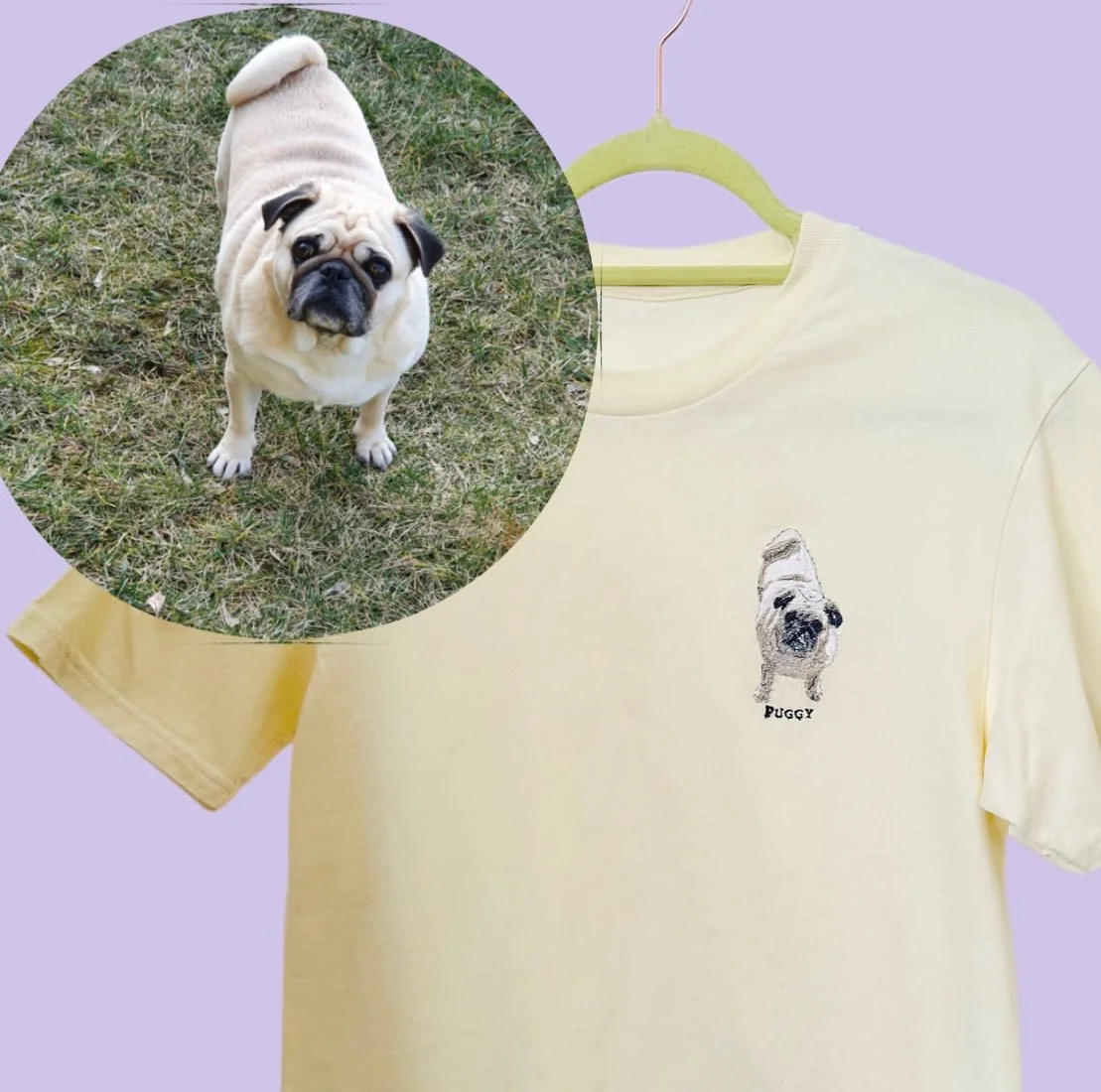 Custom Embroidered Pet Portrait Unisex T-shirt