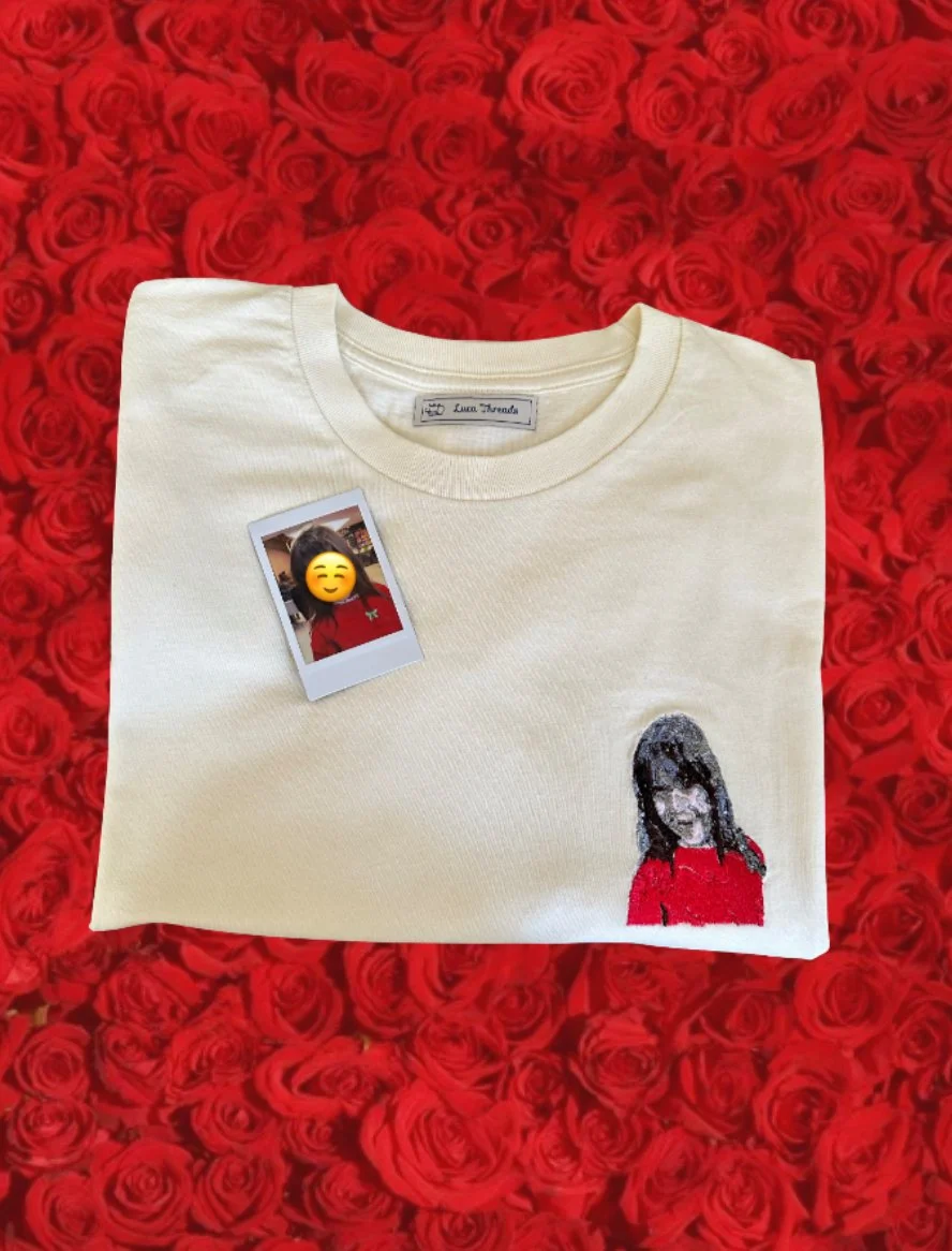 Custom Embroidered Family Portrait T-shirt - Unisex