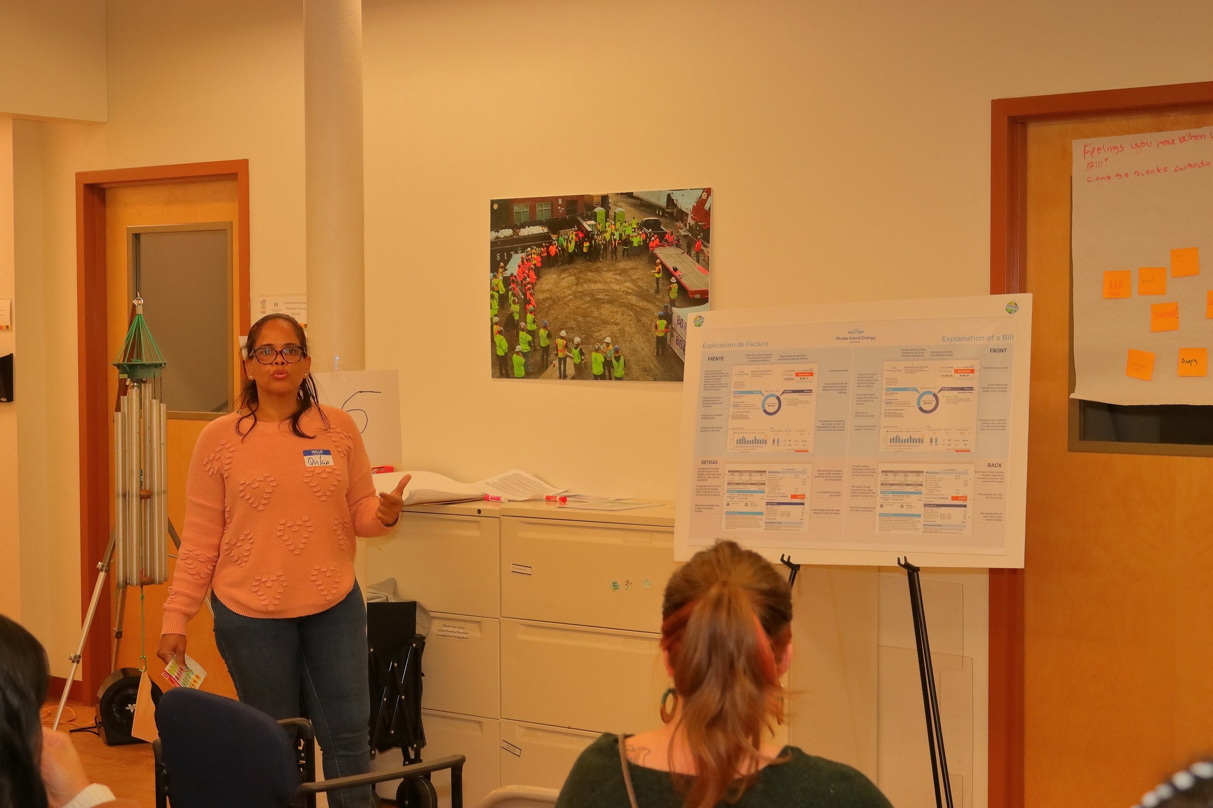 Offshore wind community leader presenting to the community