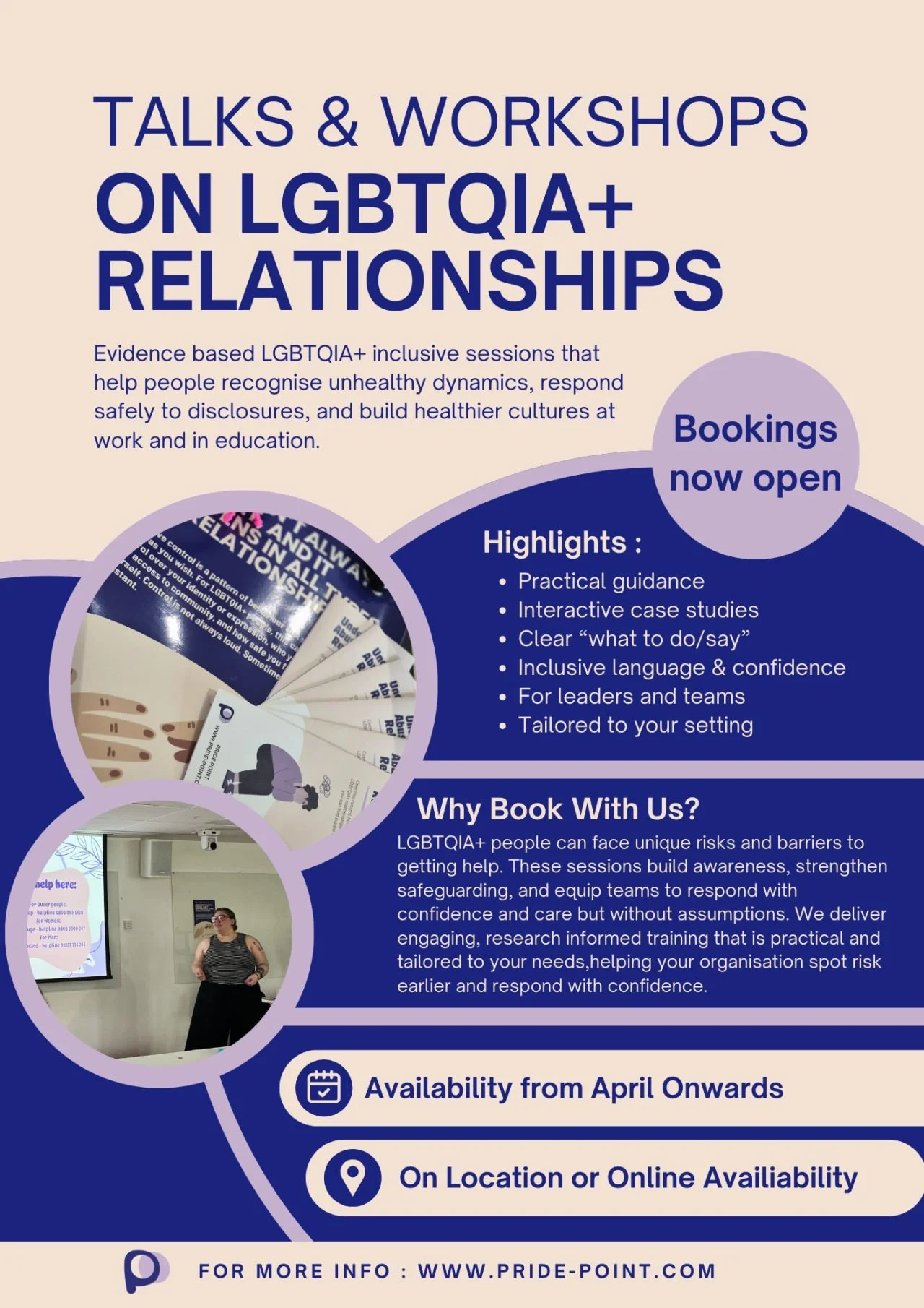 Our Books are Open for April Onwards!