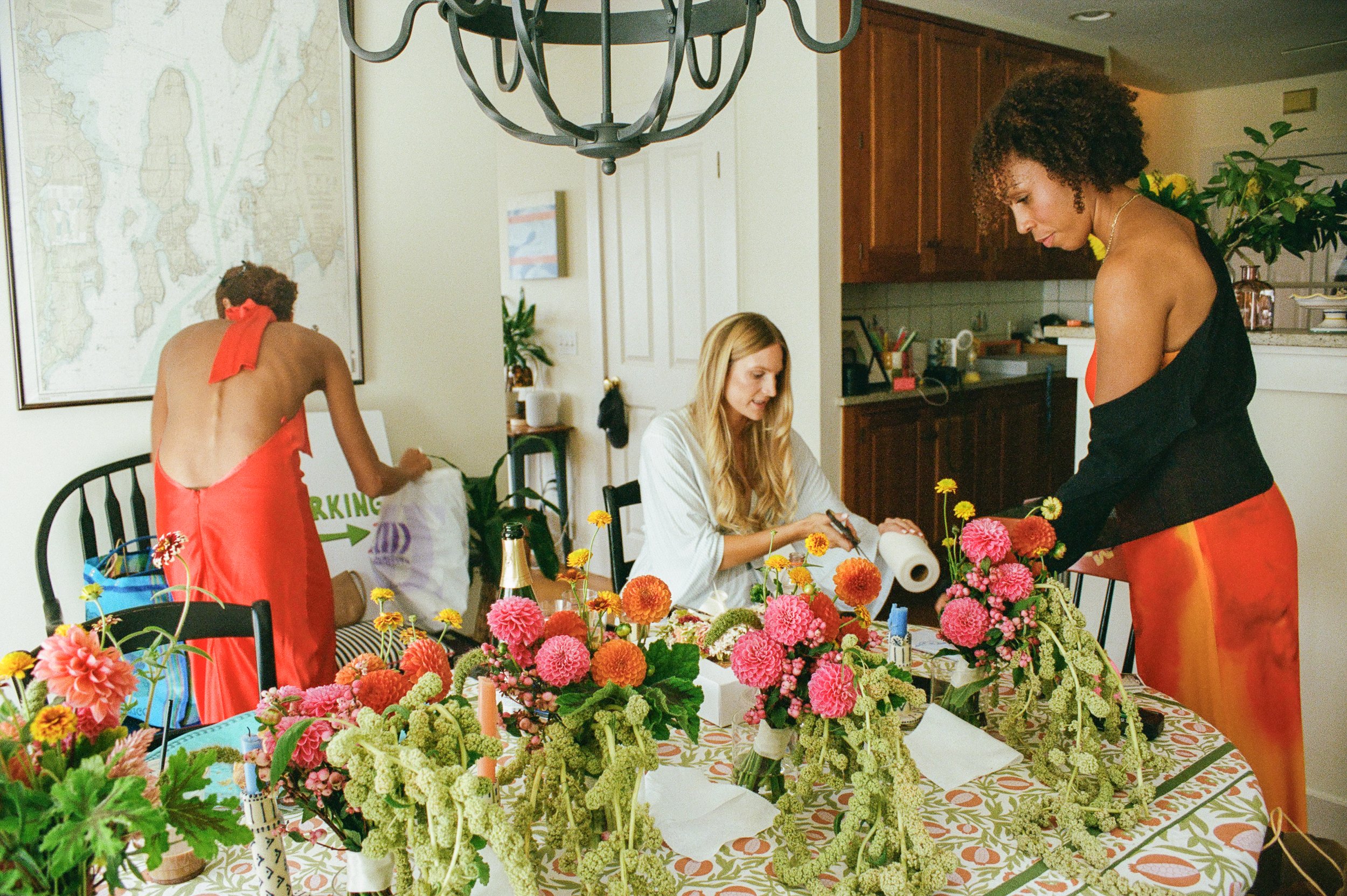Romantic wedding getting-ready photography in Rhode Island, captured on a thoughtful blend of 35mm film and digital. Documenting the intimate moments before the ceremony, from bridal portraits and finishing touches to candid moments with loved ones. 