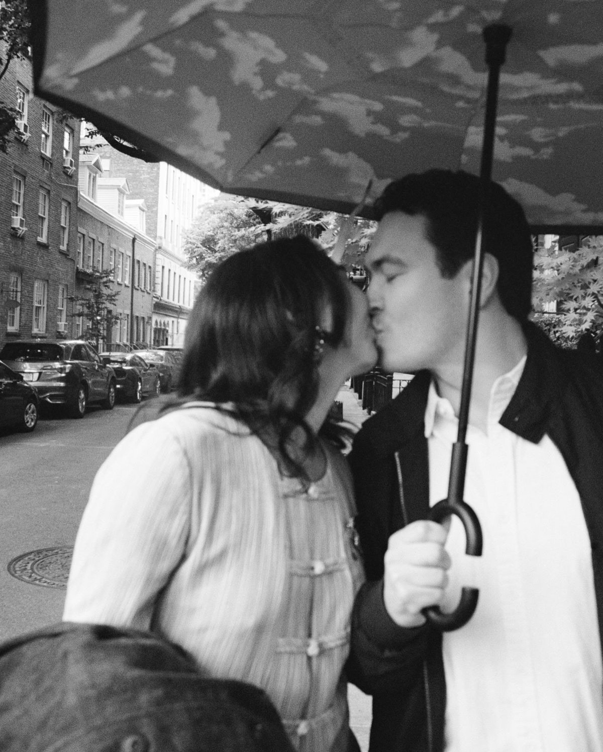 A rainy day in the city on film with C &amp; A ☂️🤍

#nycfilmphotographer #nycengagementphotographer #nycweddingphotographer