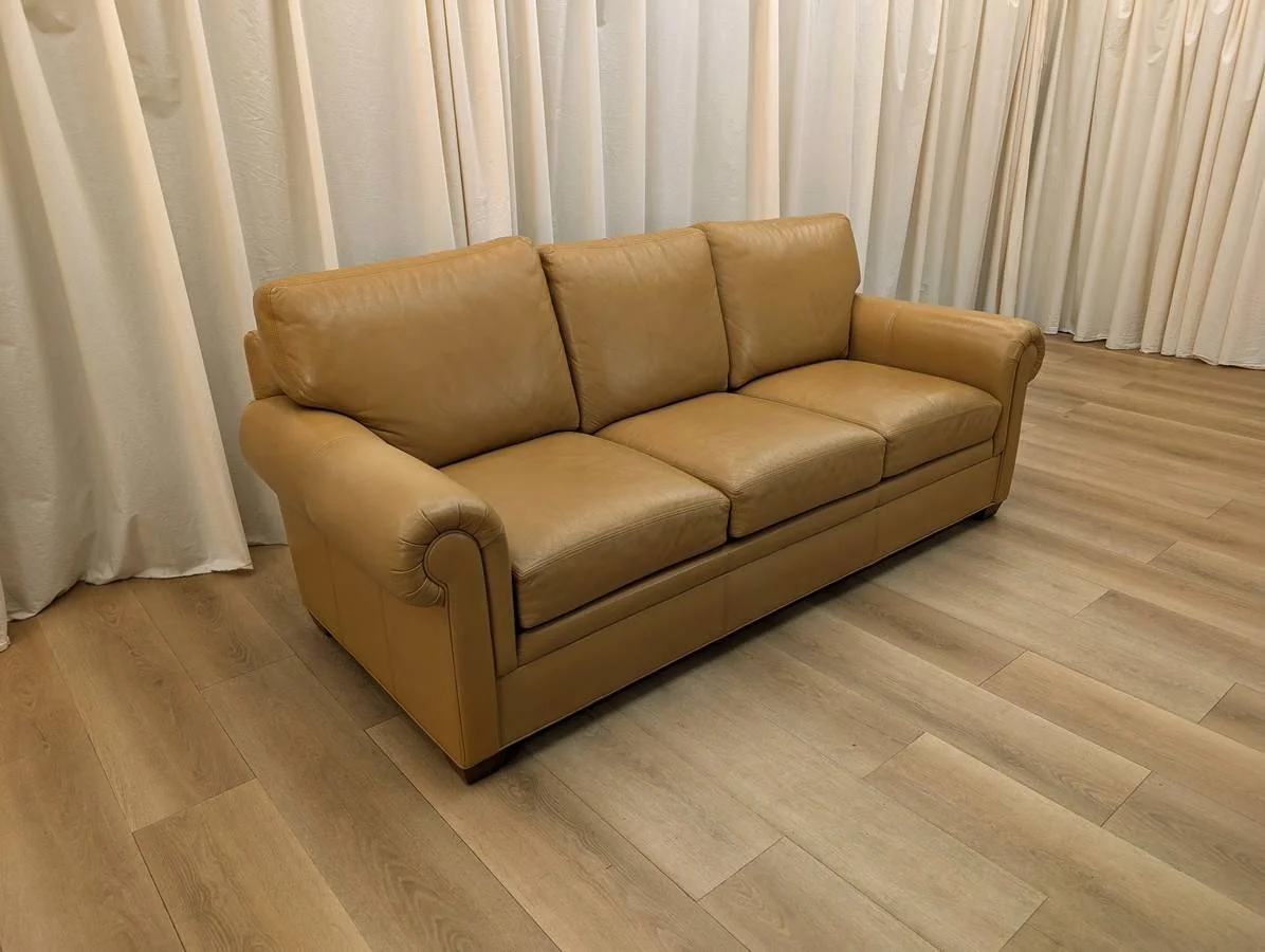 Ethan Allen Conor Leather Sofa Couch