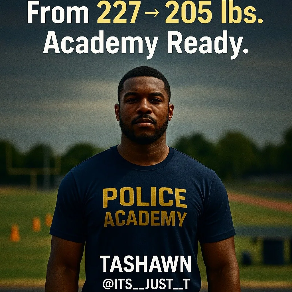 🎯 From 227 lbs ➜ 205 lbs and Academy-ready.

Seven months ago, Tashawn (@its__just__t) didn&rsquo;t know where to start.
He just knew he wanted to wear the badge &mdash; and didn&rsquo;t want to fake the fitness to earn it.

💪 He showed up.
🔥 Lear
