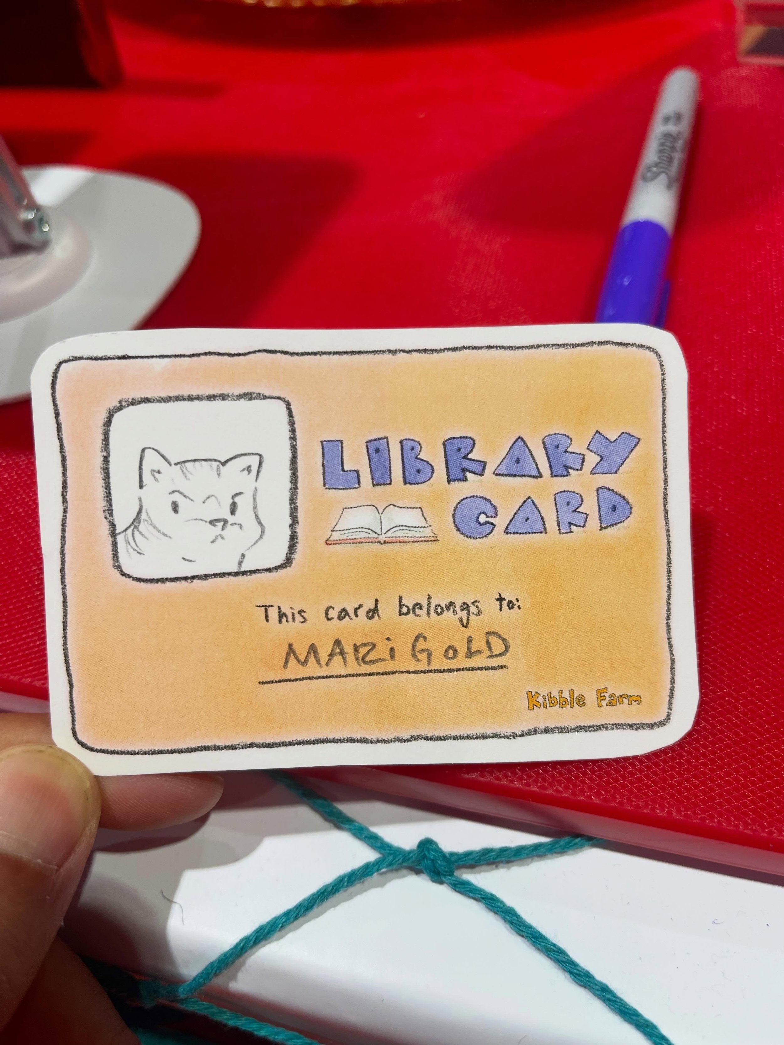 The cat is out of the bag ! Custom library cards of Kibble Farmer&rsquo;s pets were our Secret Menu Item at our ALA booth!!

Be on the lookout for MANY more cards to be shared and comment if you see yours 🐠🦐🐱💕