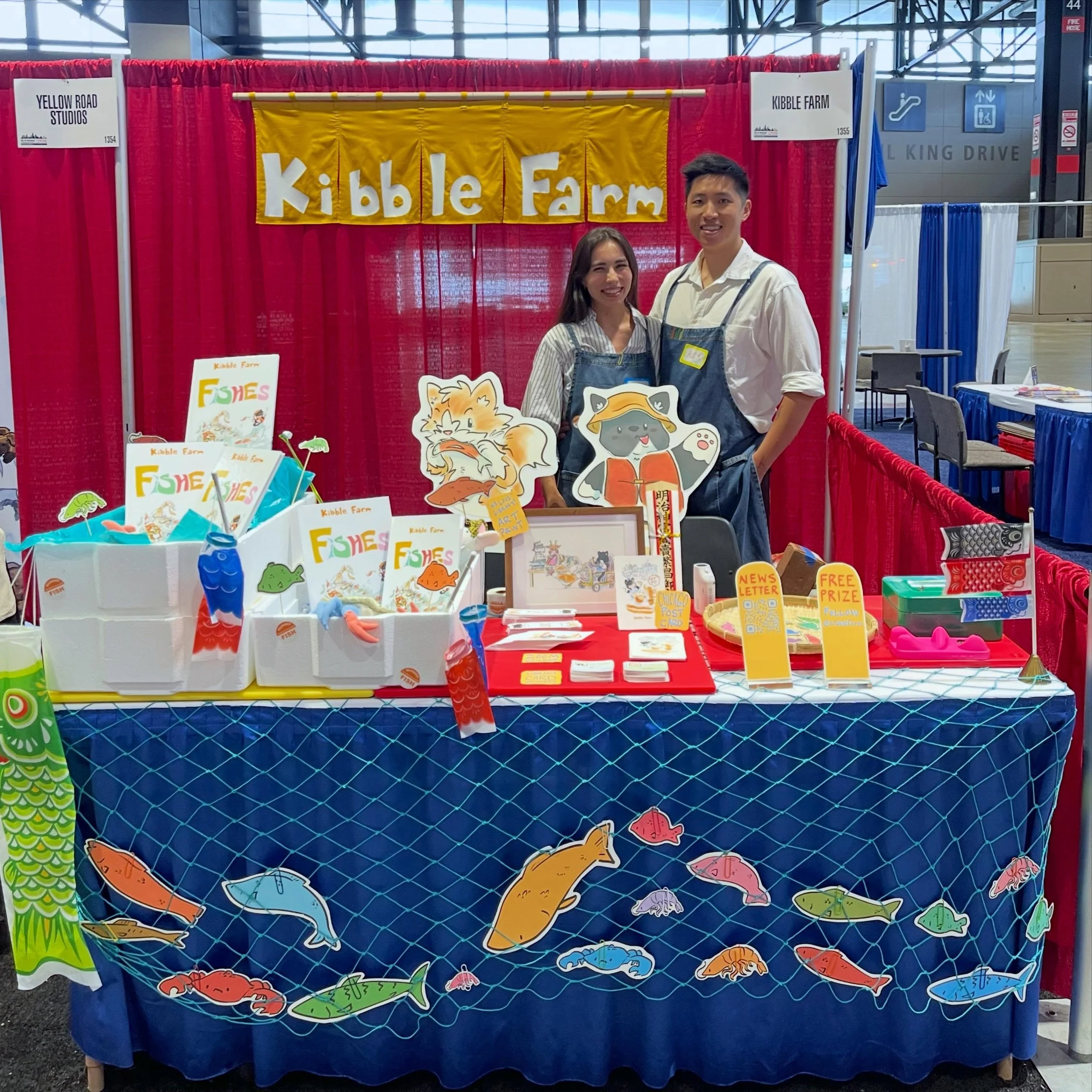 We made it to The American Library Association convention! Our Kibble Farm booth is set up in the Small Press Alley at number 1355. We&rsquo;re so excited to share more as the week goes on! 

🌱🎏🌟🌊🦀🐠