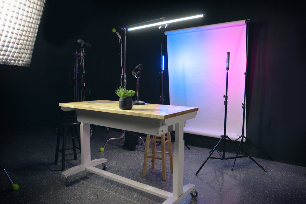 Mic Drop set with colorful background