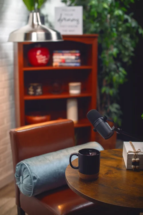 Dialogue District podcast set at Production Suite CLE – alternate angle