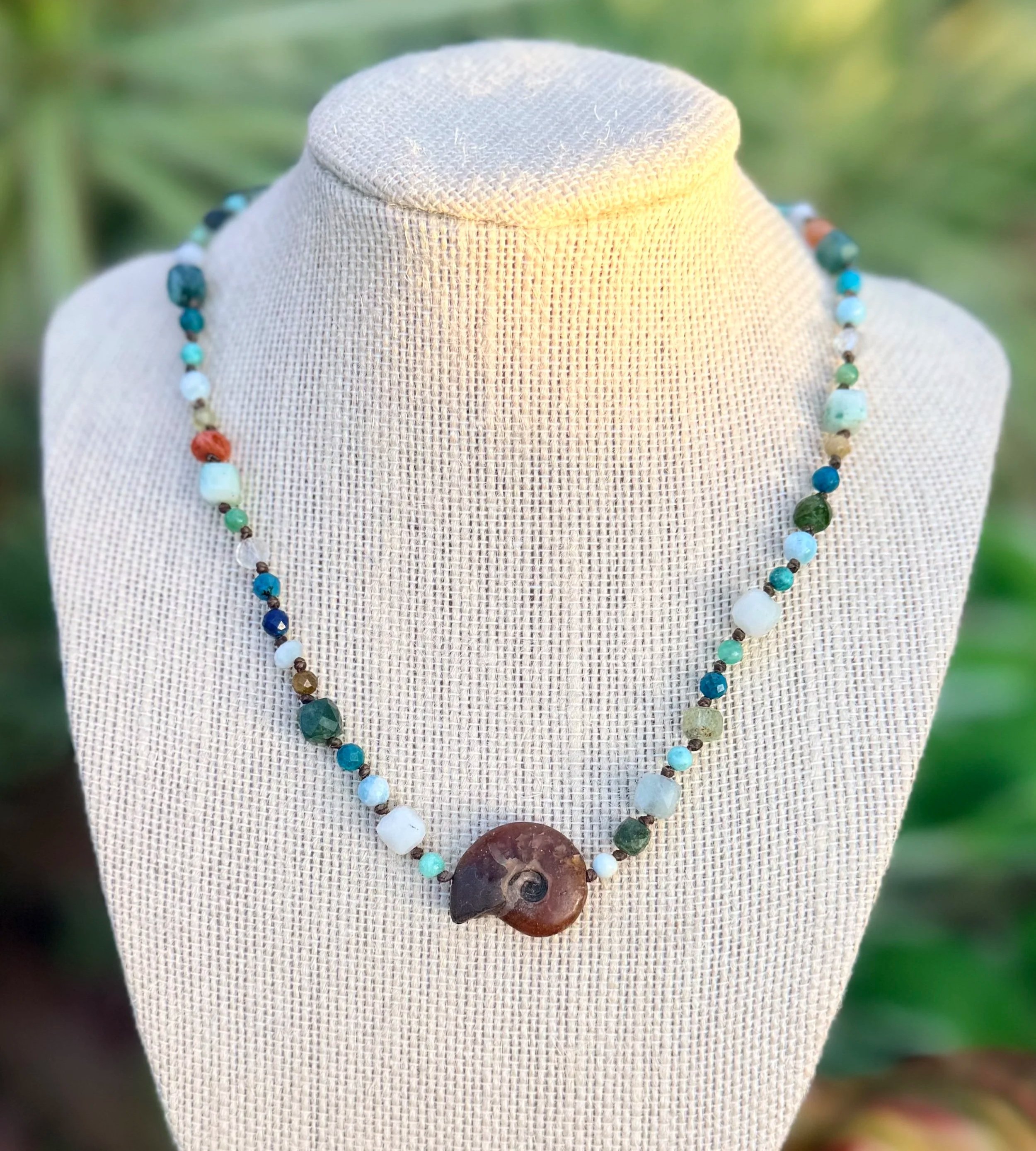 Ammonite Crystal Bead Necklace