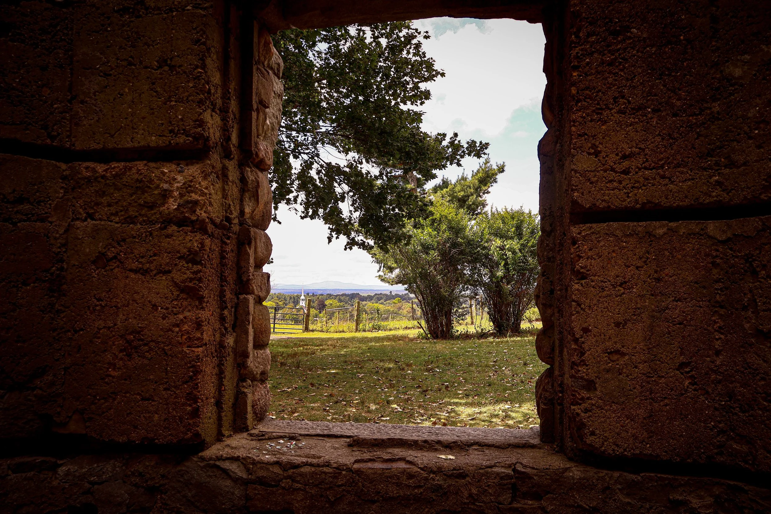 Through the window of the tower