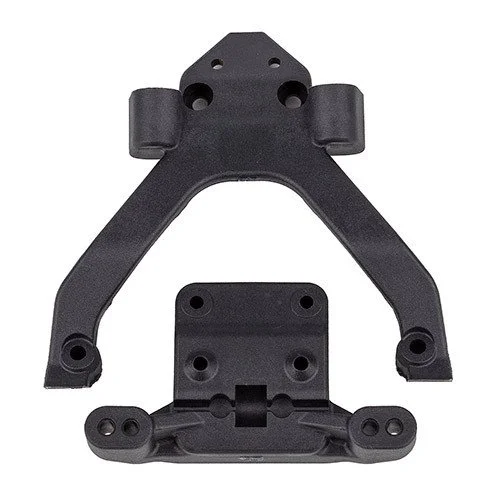 RC10B6.4 FT Front Top Plate and Ballstud Mount, angled, carbon - 71183