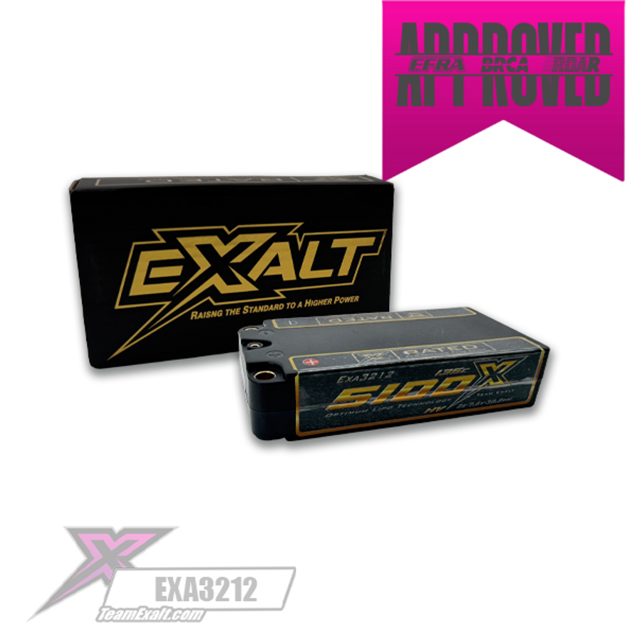 Exalt X-Rated 2S 135C HVX Hardcase LCG Shorty Lipo Battery (7.6V/5100mAh) w/5mm Bullets (EXA3212)