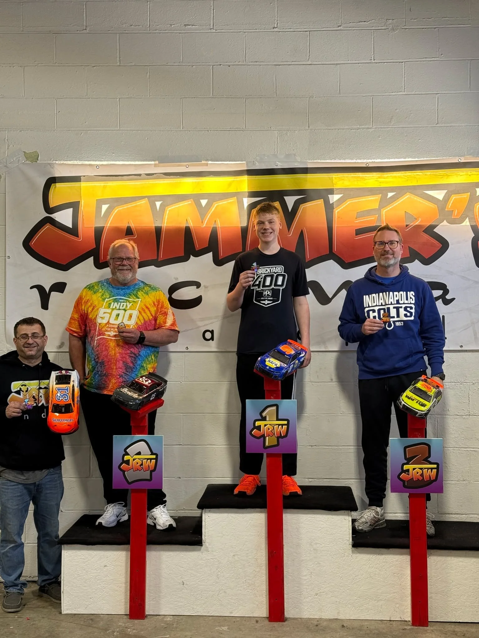 A little quieter this weekend with Snowbirds going on... but we still managed to run 5 classes with some great, close racing. The NASTruck Mod class is ever growing and REALLY fun to watch from the Race Director stand!

NASCAR (Box Stock)
1) BECKETT 