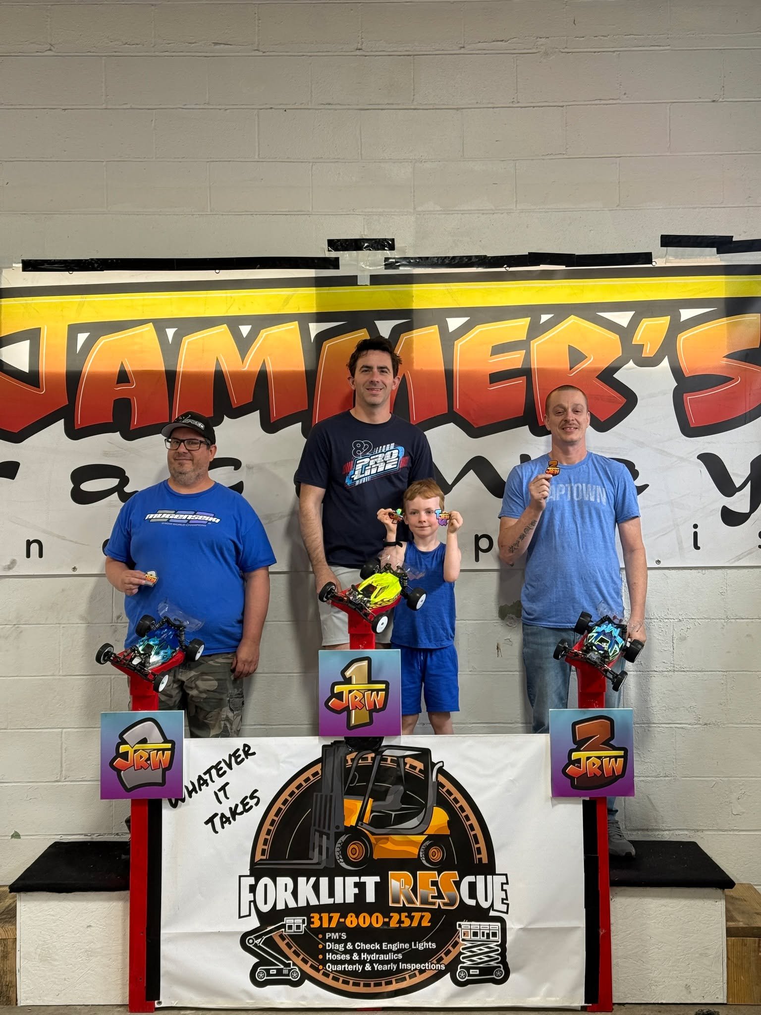 I (Rob) am very delinquent in posting Sunday's podium pics! Sorry about that! Great day for a club race. The doors were open and the fresh air was mixing with some great racing. Our Novice class has great racing with the Drouillon brothers qualifying