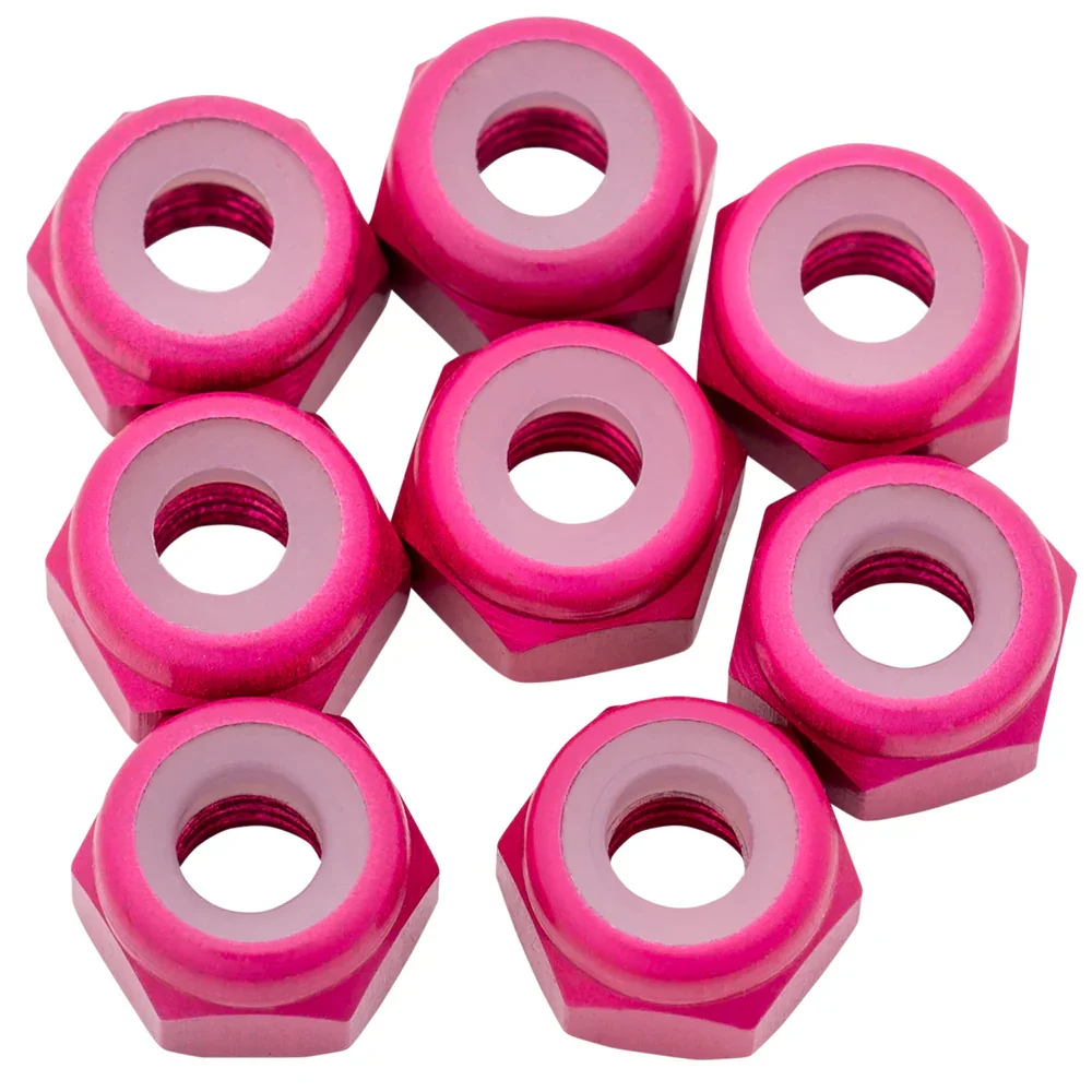 1up Racing 7075 Aluminum Locknuts - M3 - Hot Pink - 870402
