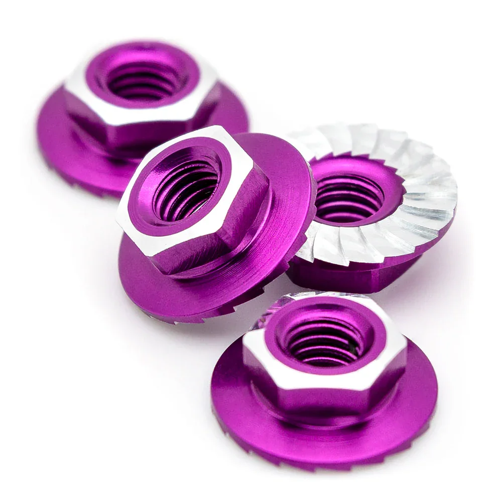 1up Racing 7075 Lockdown M4 Wheel Nuts Purple - 870301