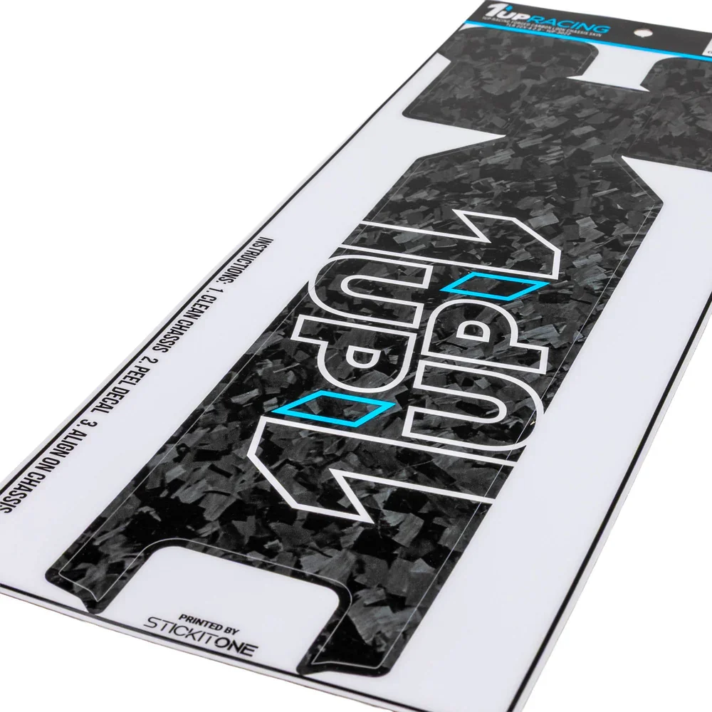 1up Racing Forged Carbon Look Chassis Skin - TLR 22X-4 2.0 - 3022