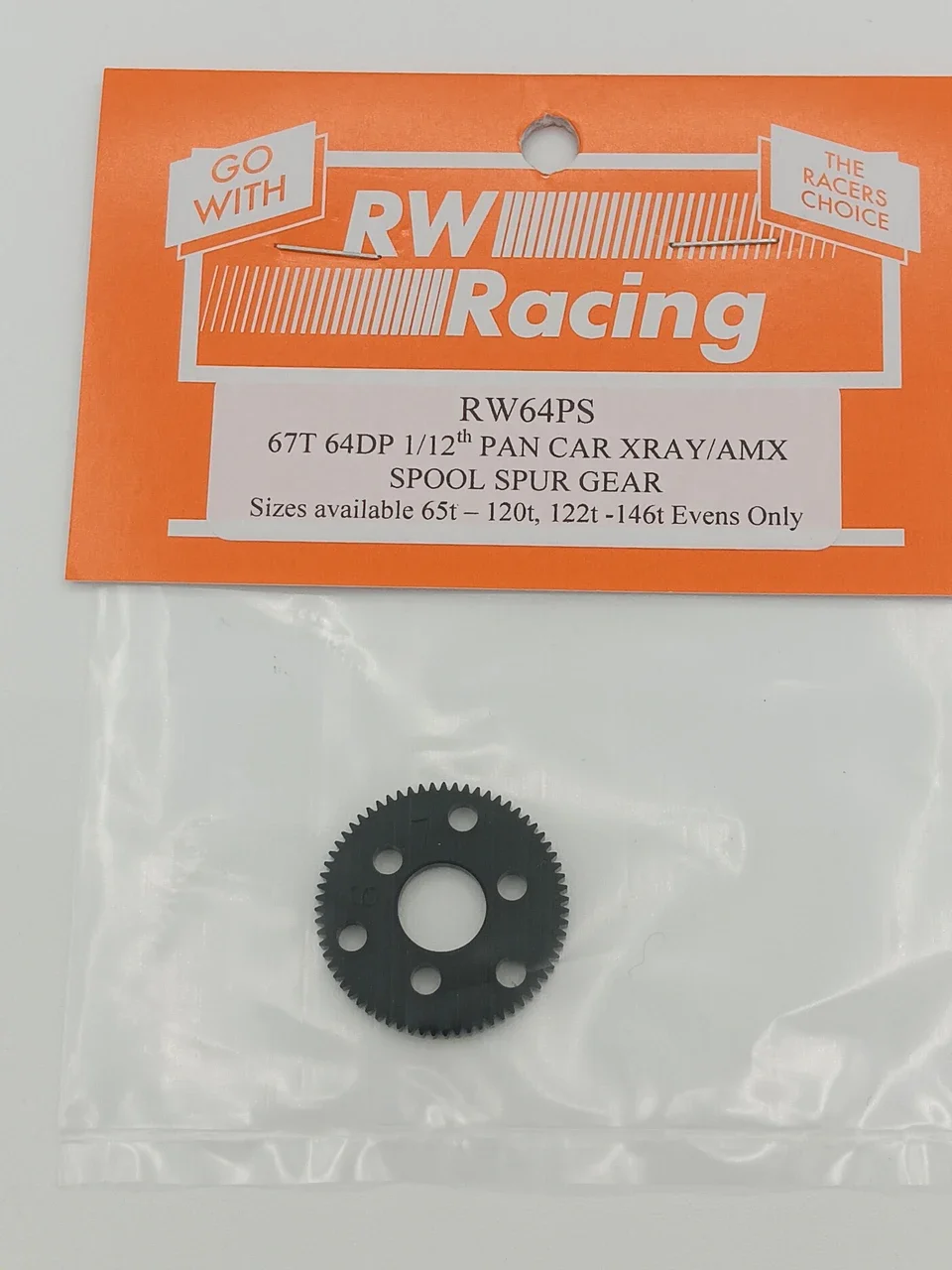 RW Racing 67T 64DP 1/12th Pan Car XRAY/AMX Spool Spur