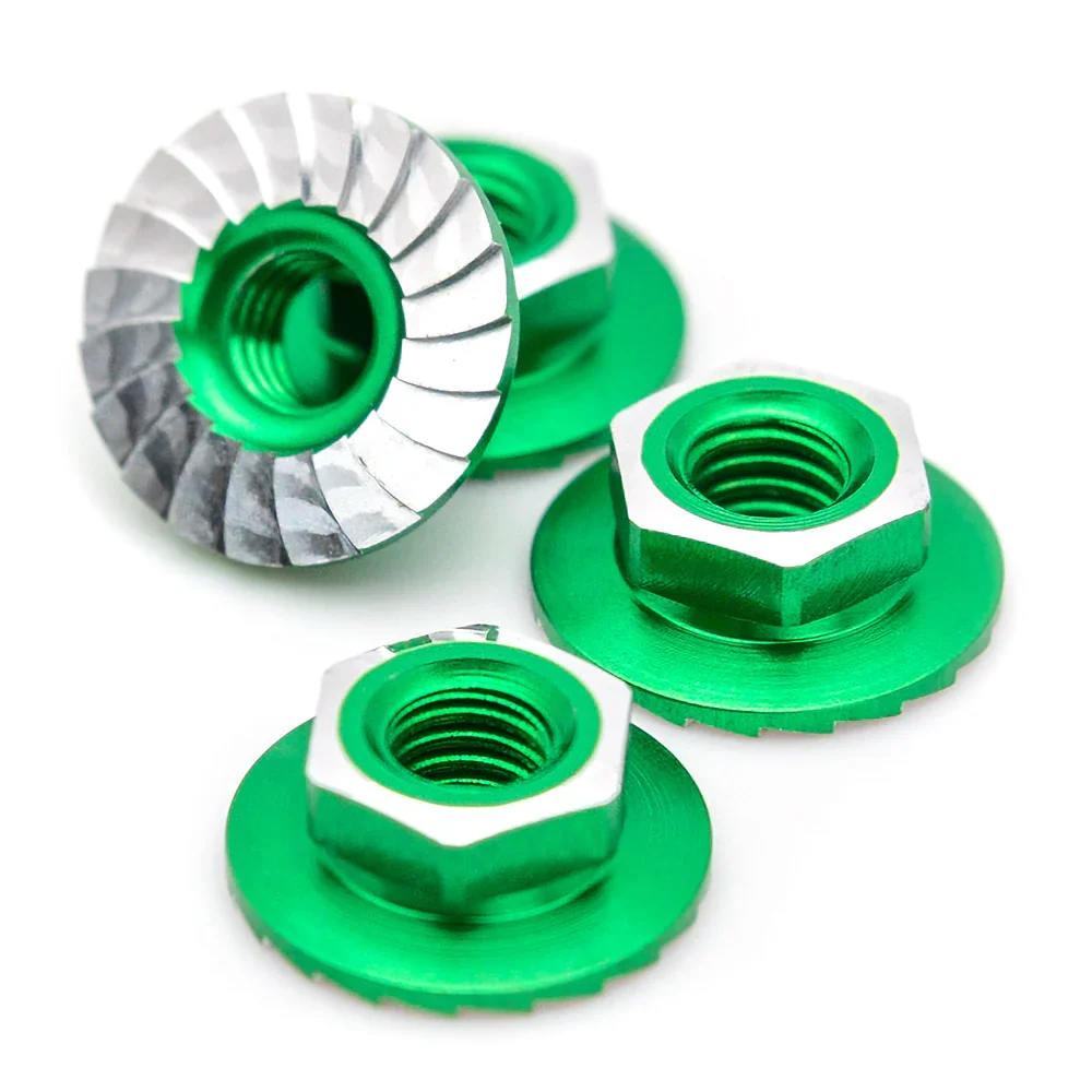 1up Racing 7075 Lockdown M4 Wheel Nuts - Green - 870801
