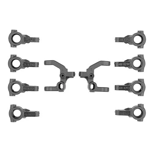 RC10B7.1 FT Caster And Steering Block Set, Carbon - 92577