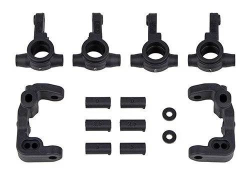RC10B6.4 -1mm Scrub Caster and Steering Blocks, carbon - 91985