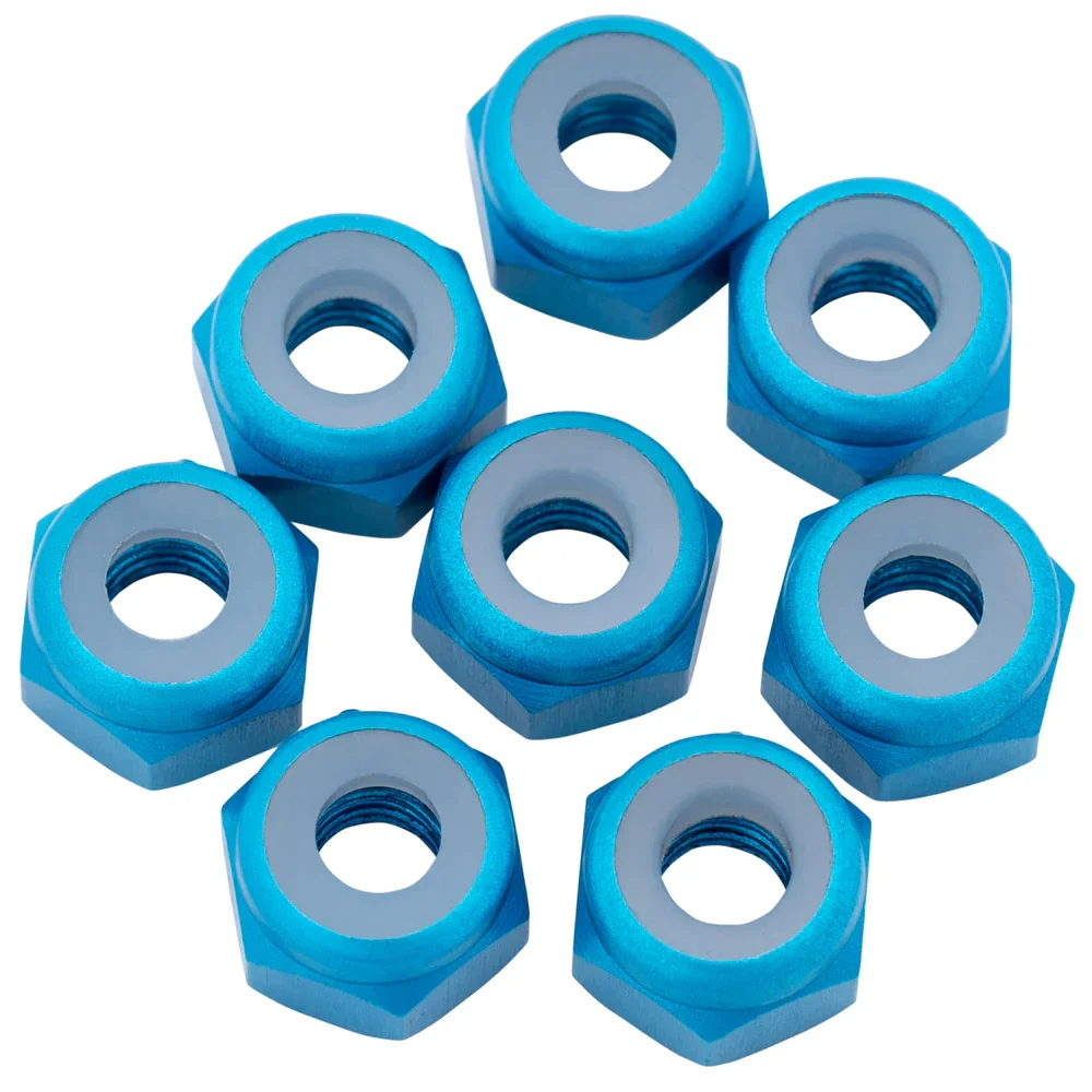 1up Racing 7075 Aluminum Locknuts - M3 - Bright Blue - 870202