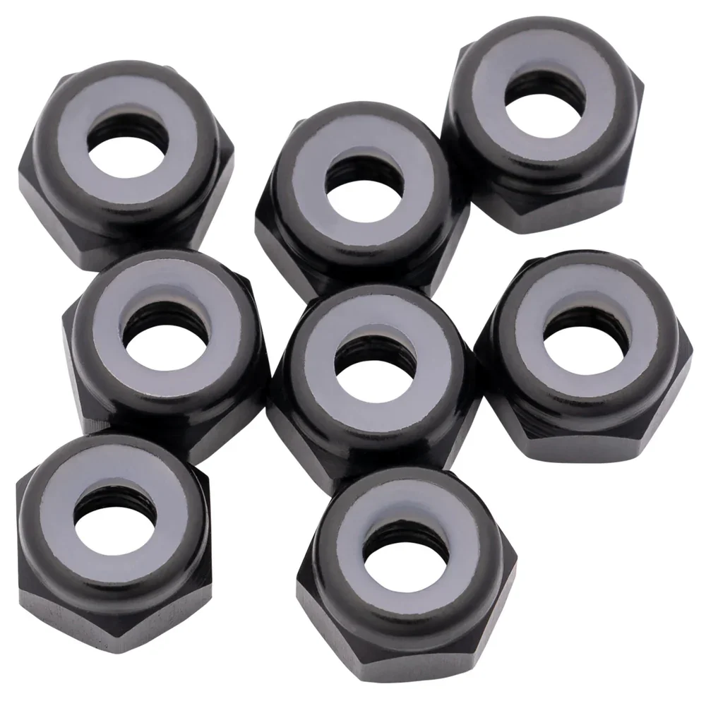 1up Racing 7075 Aluminum Locknuts - M3 - Black - 870002