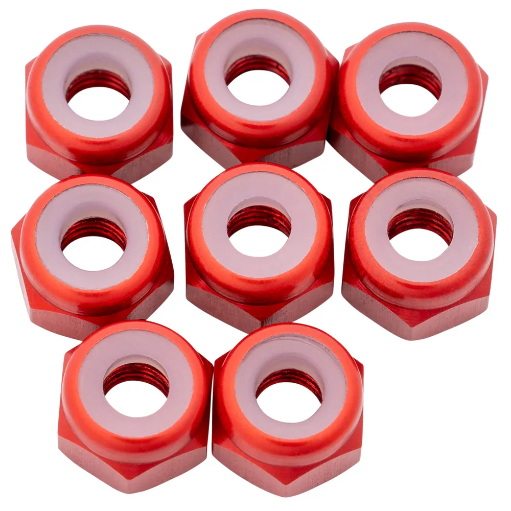 1up Racing 7075 Aluminum Locknuts - M3 - Red - 870502
