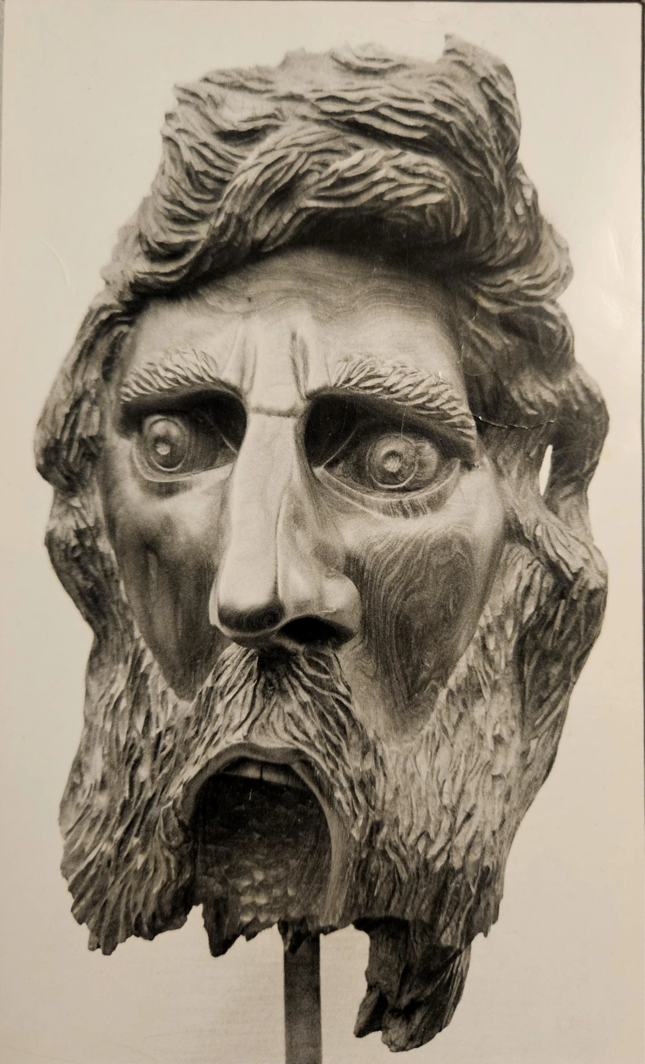 Robert Ortlieb sculpture, Ye Offspring of Vipers (John the Baptist), made of redwood burl wood.