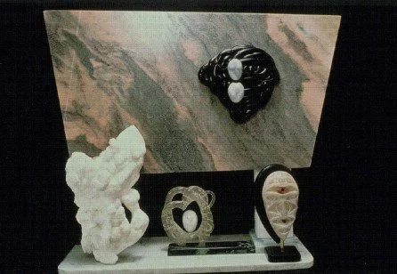 Back view of Robert Ortlieb's eclectic "Sculptures at an Exhibition".