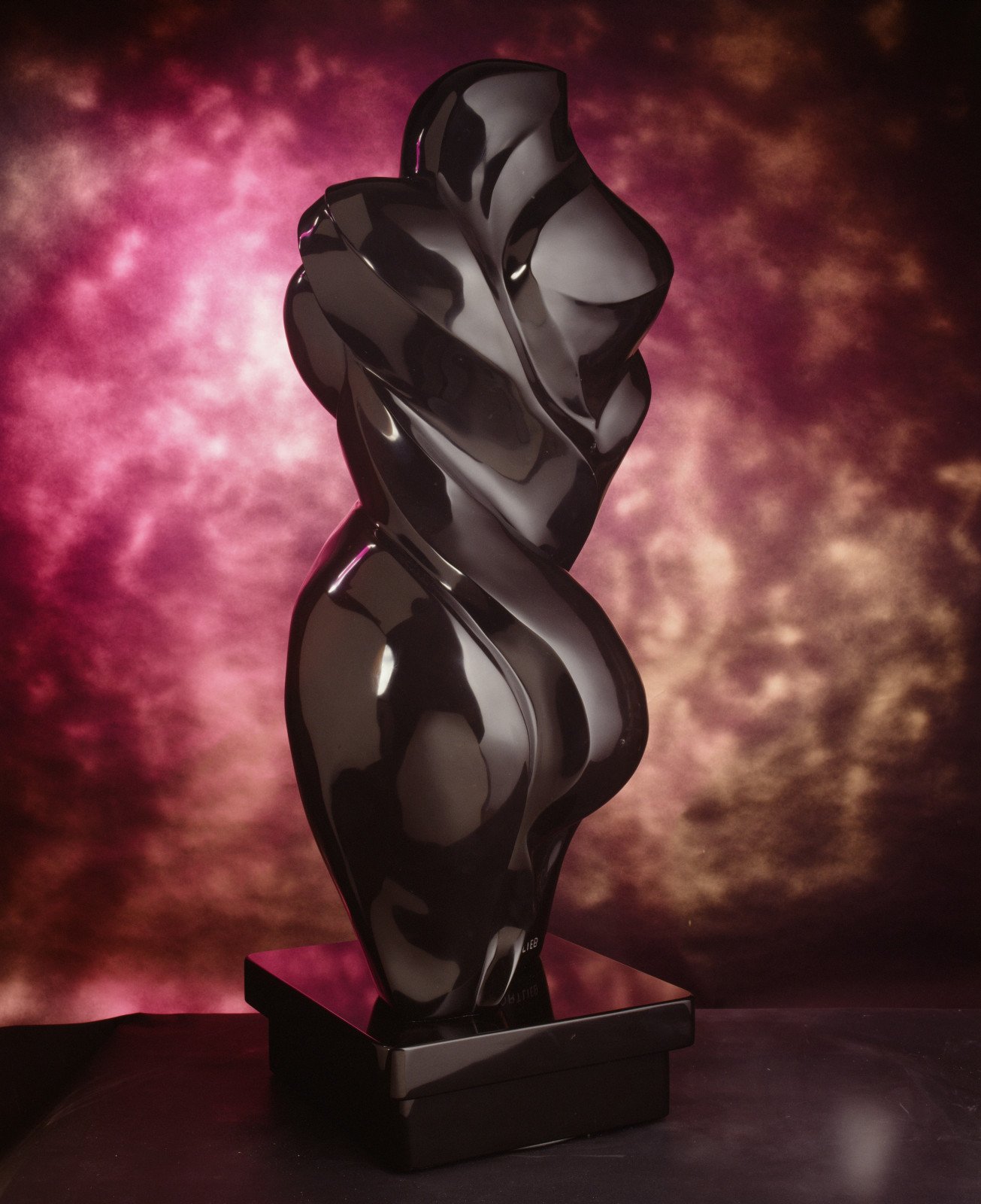 Robert Ortlieb sculpture of a female torso in Black Belgian marble.