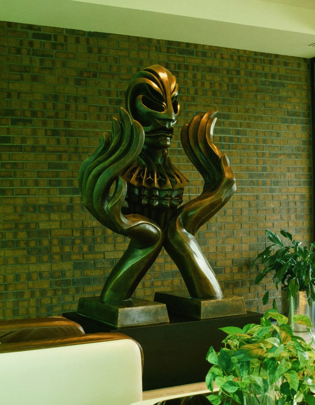 Robert Ortlieb's "Genesis" bronze sculpture at Lawson Products corporate headquarters in Chicago.