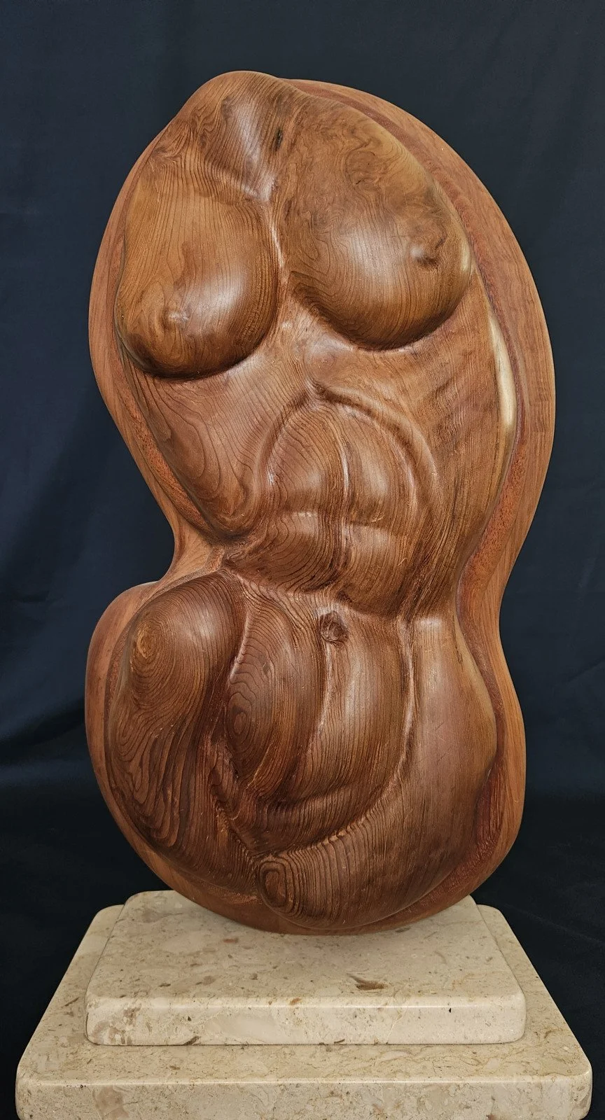 Robert Ortlieb sculpture, Interlude, made of redwood burl wood.