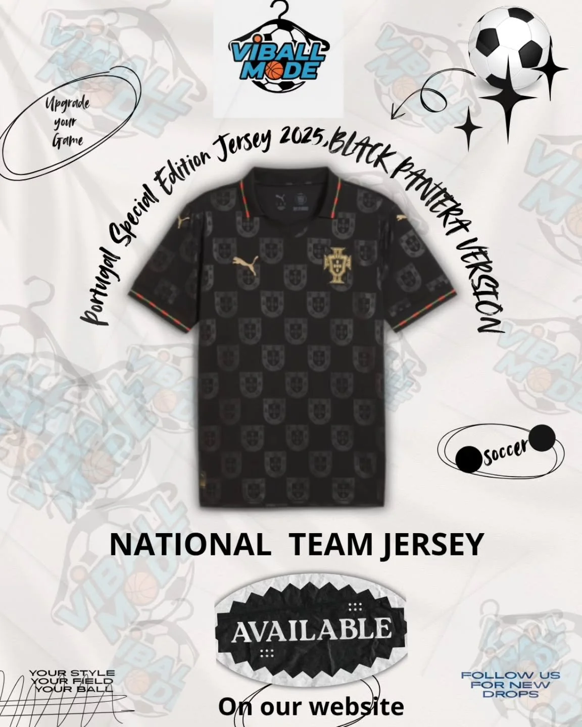 👕🏀⚽️.Available  Portugal Black Pantera Edition 2025
✅️If you don&rsquo;t see a specific jersey on the site, you can always contact us directly on Instagram, TikTok, or by email at Viballmode@gmail.com
#viral
#trendingnow
#explorepage
#fyp
#instatre