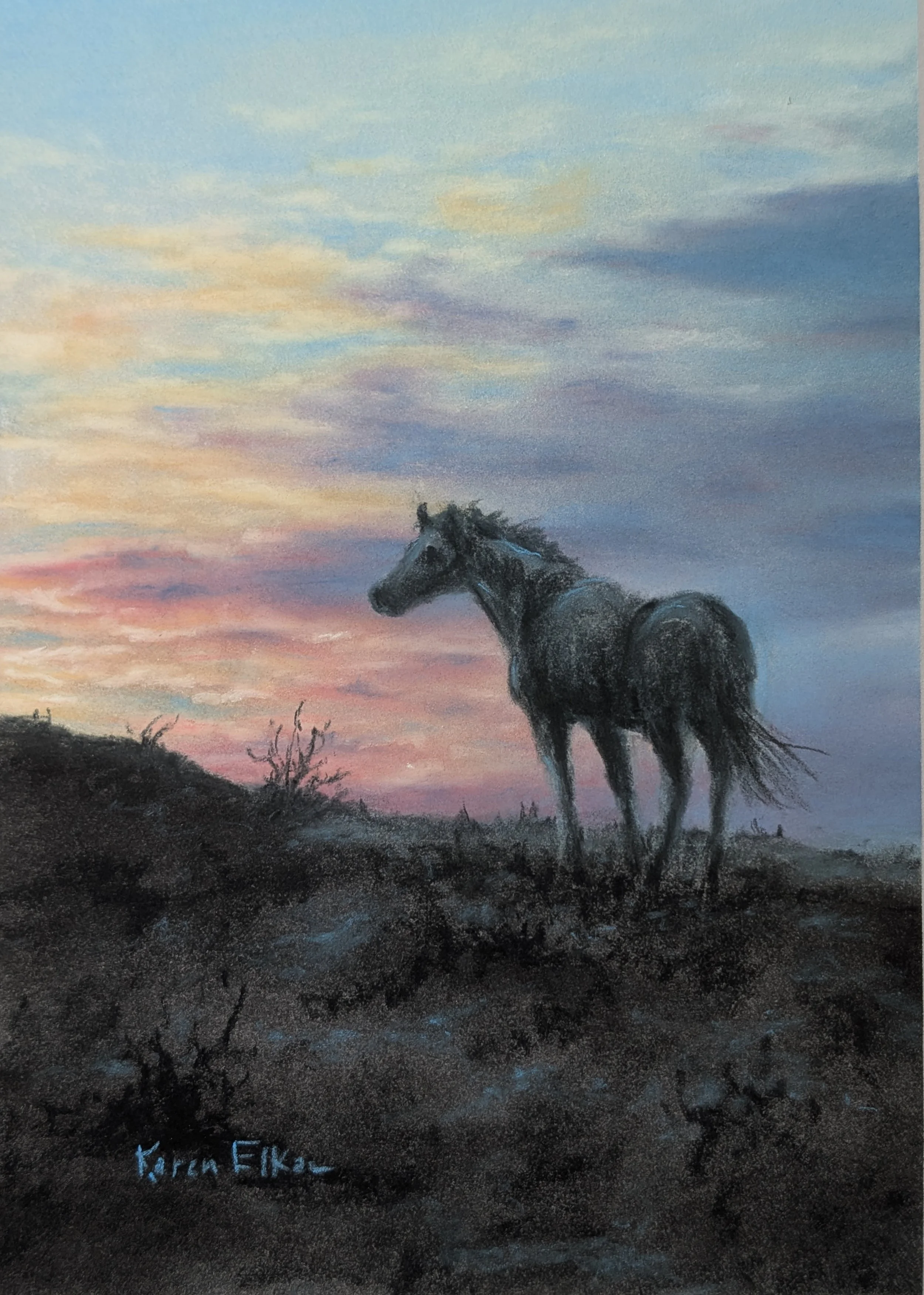 Silhouette Horse:  8 x 10 inch framed and matted.
$300