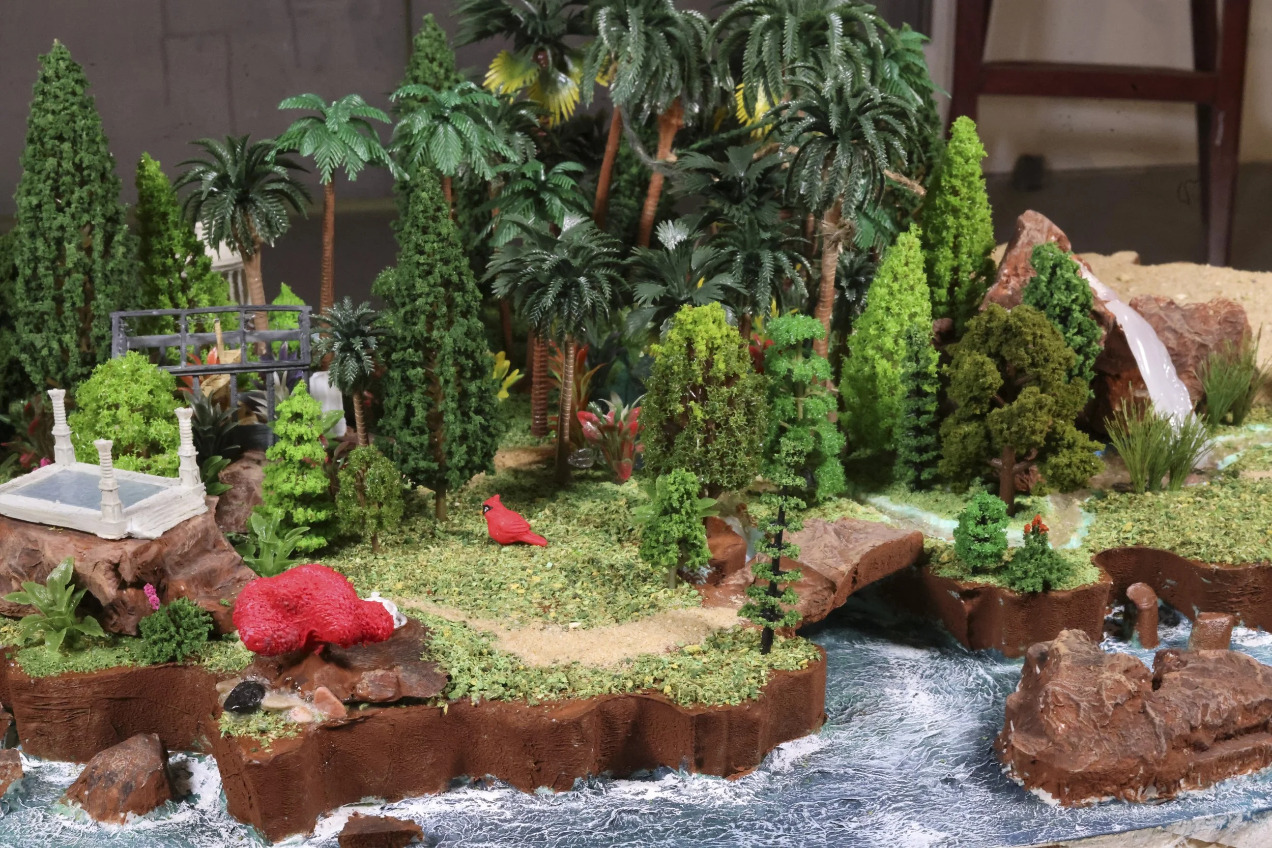 "Map of the Gardens", Detail View, Mixed Media, 20" x 32" x 8"