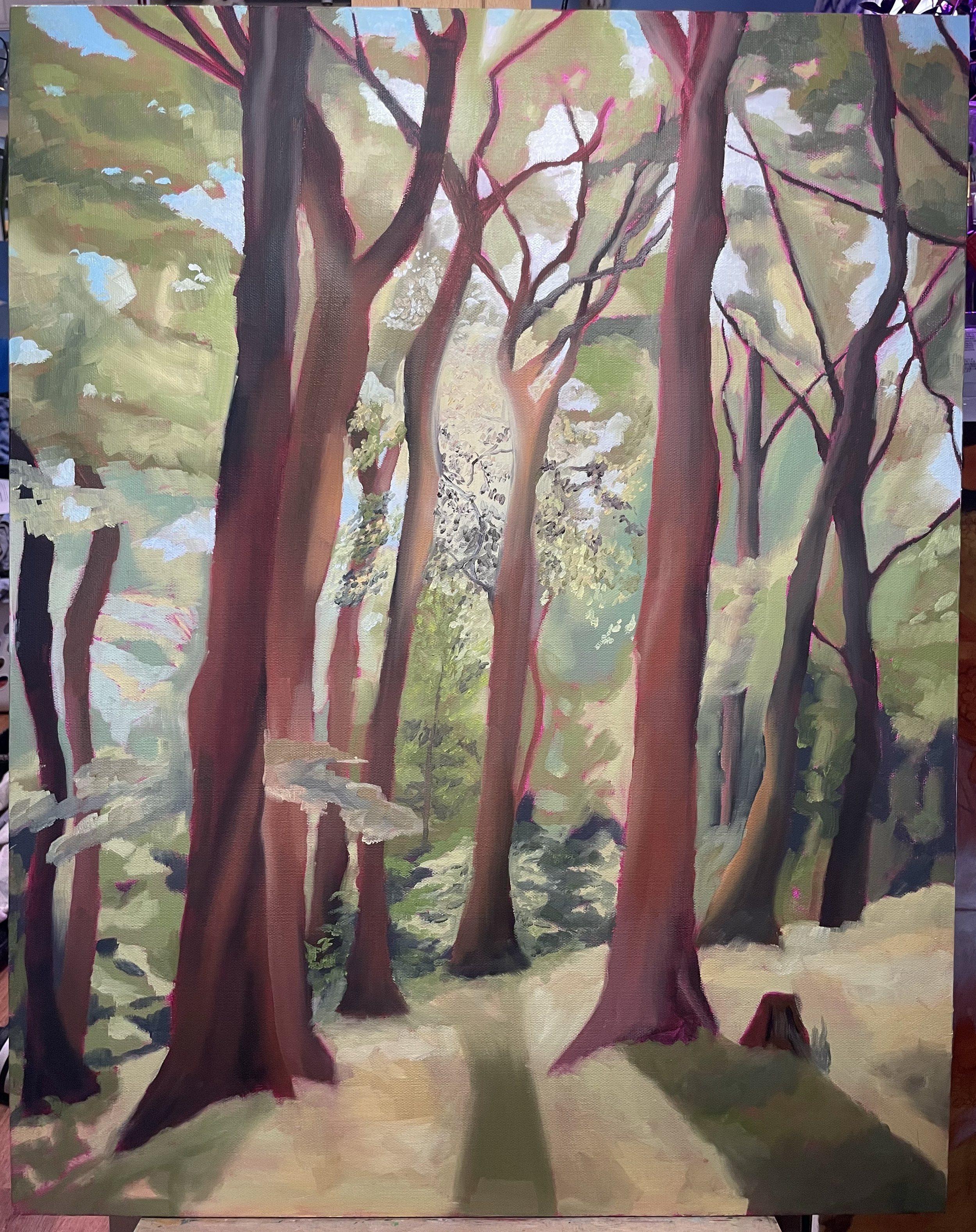 "Study of Lights and Trees", 22"x28", Oil on Canvas, 2023