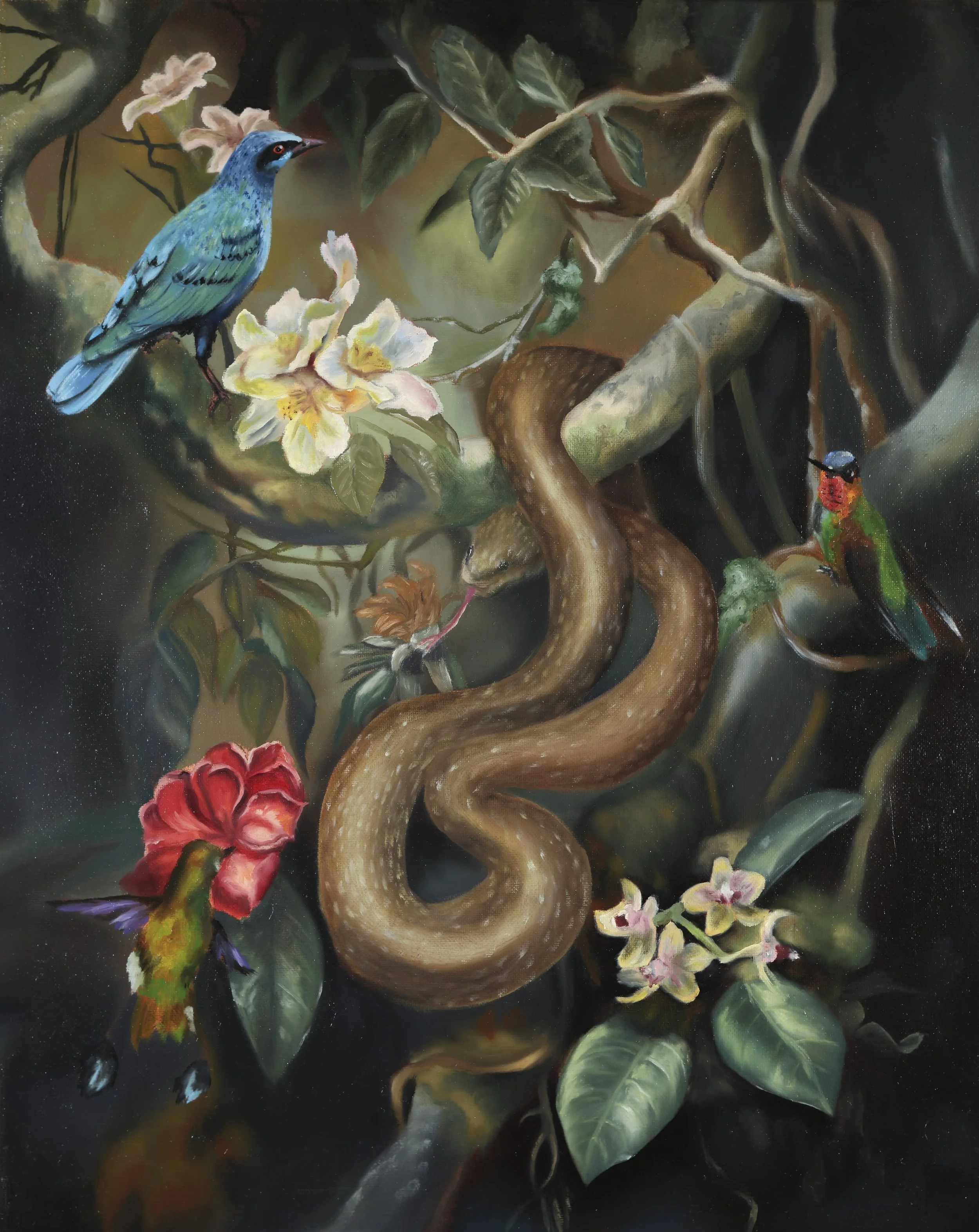 **SOLD** "Wildlife of the Jungle", 16" x 20", Oil on Canvas, 2025