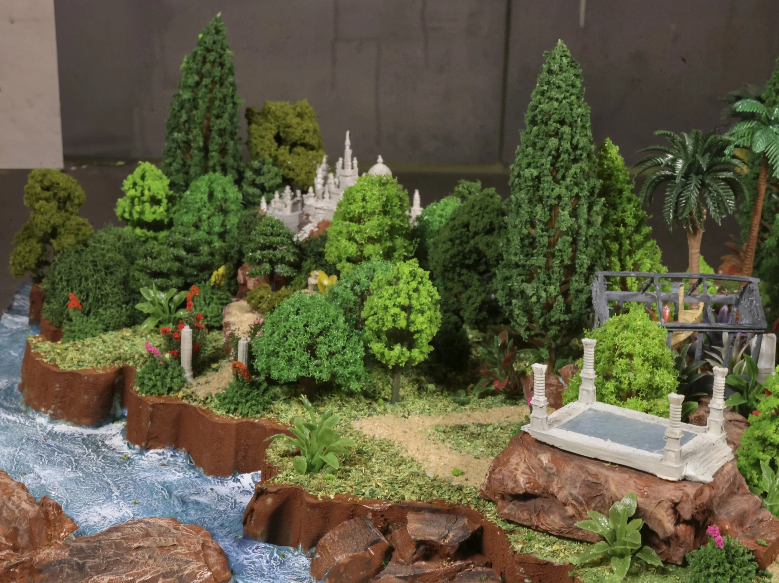 "Map of the Gardens", Detail View, Mixed Media, 20" x 32" x 8"