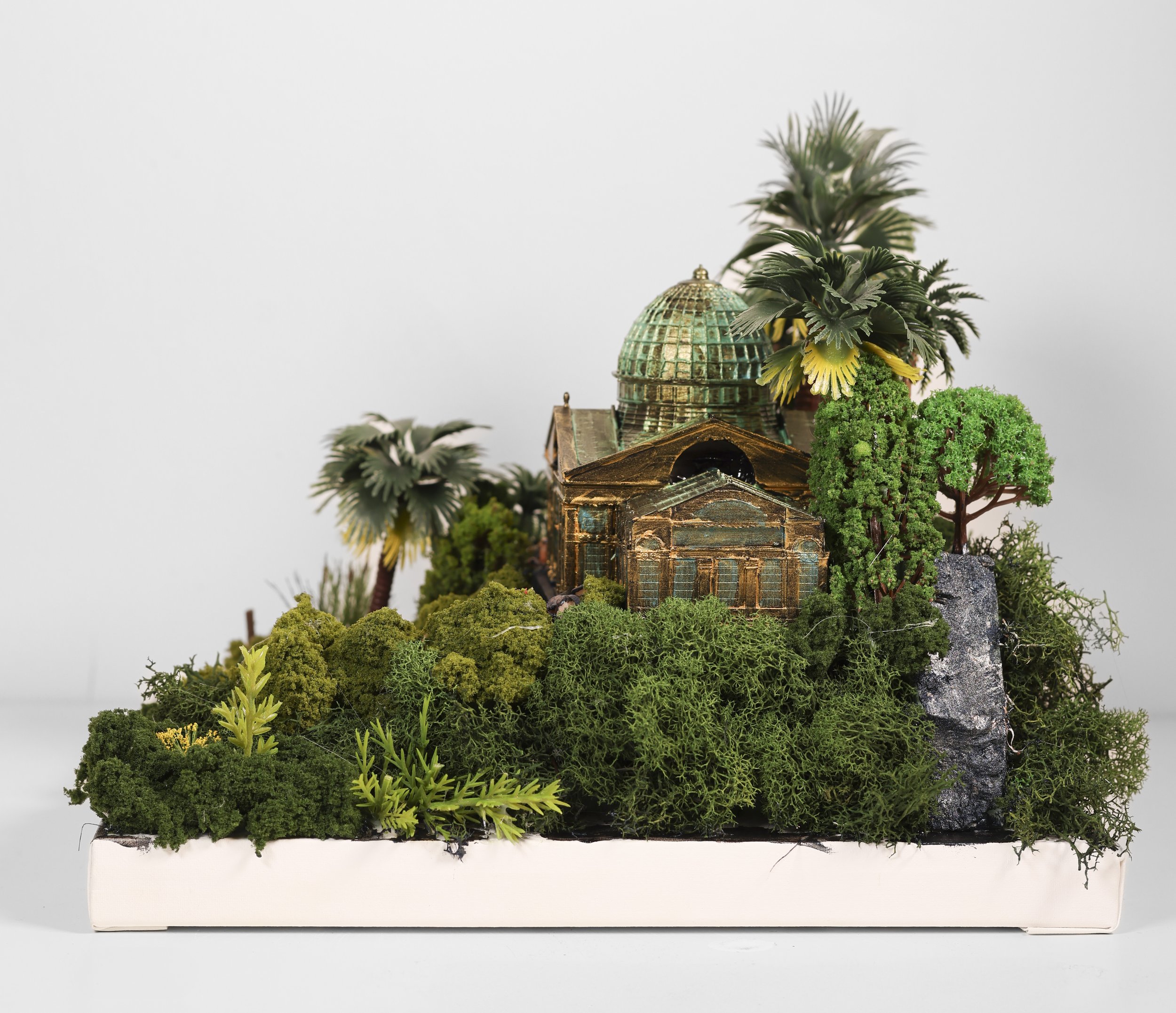 "The Conservatory", Side View, Mixed Media, 8" x 10" x 6"