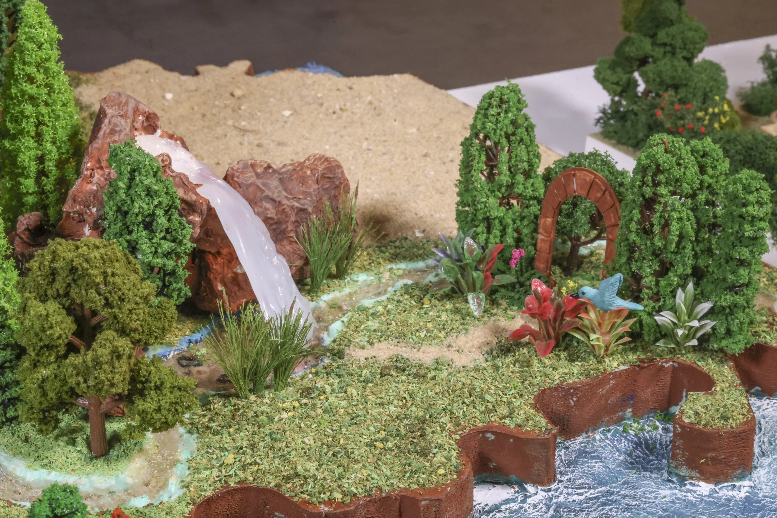 "Map of the Gardens", Detail View, Mixed Media, 20" x 32" x 8"