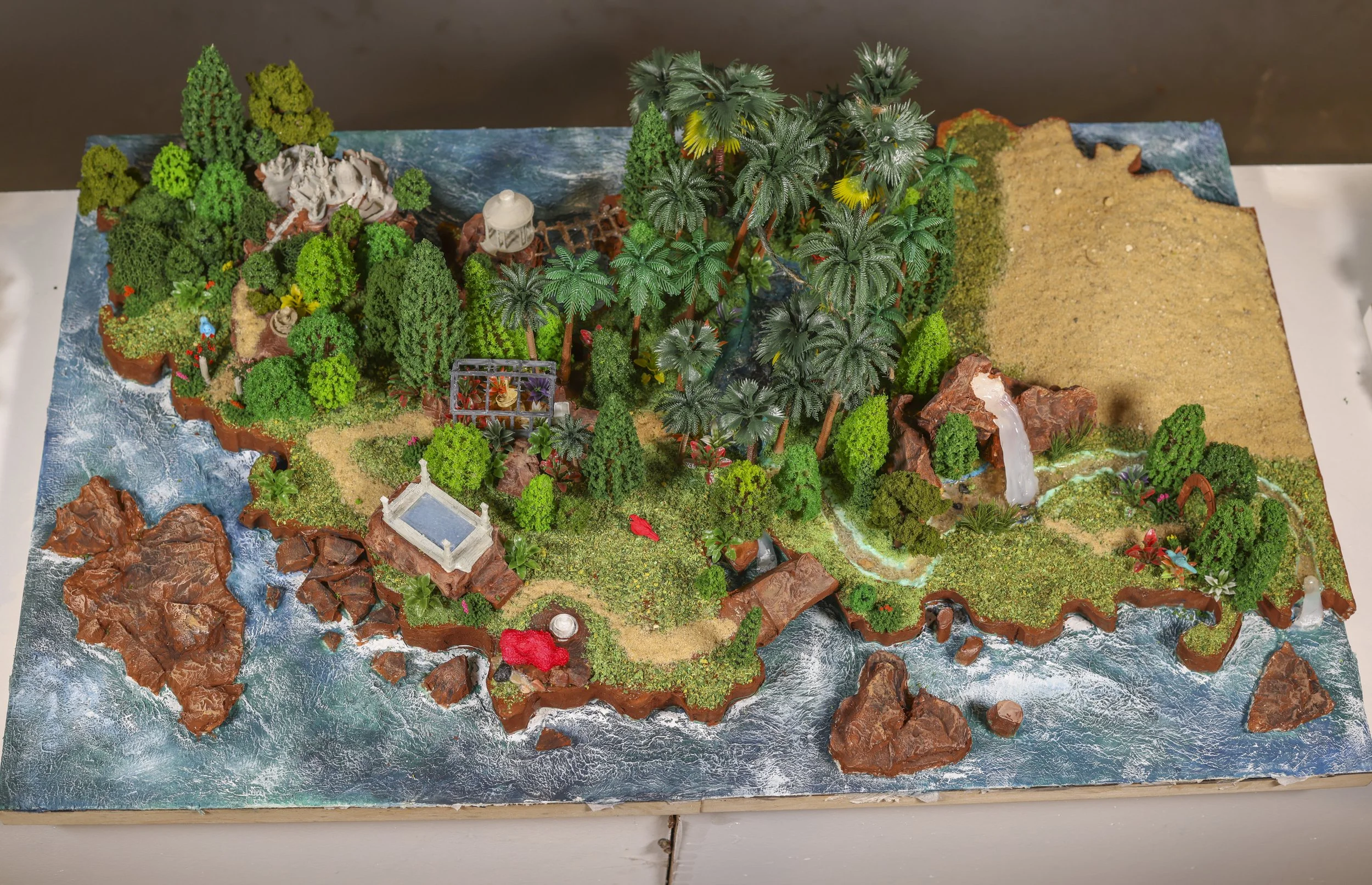 "Map of the Gardens", Top View, Mixed Media, 20" x 32" x 8"