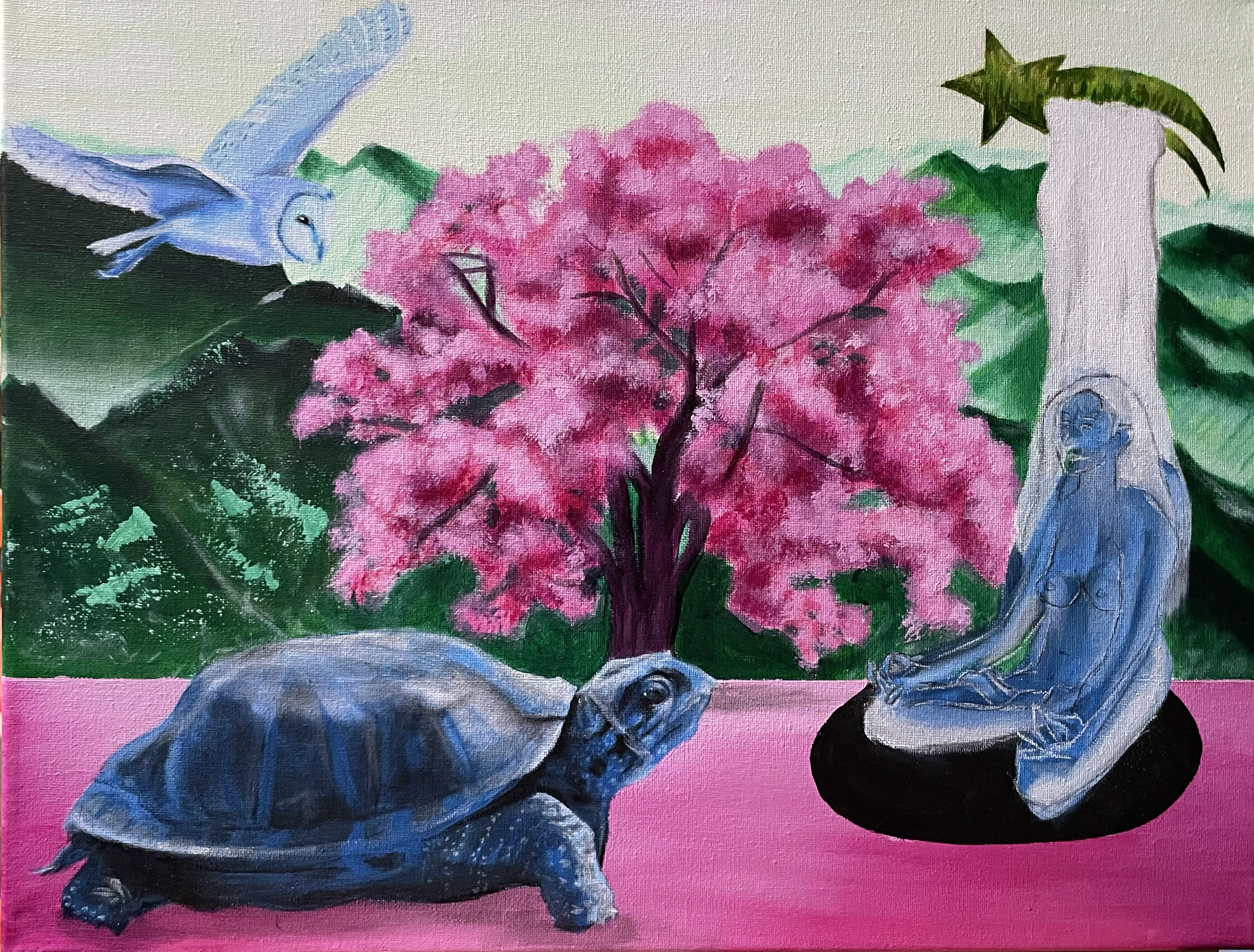 "Meditate," 2022, 18"x14", Acrylic on Canvas