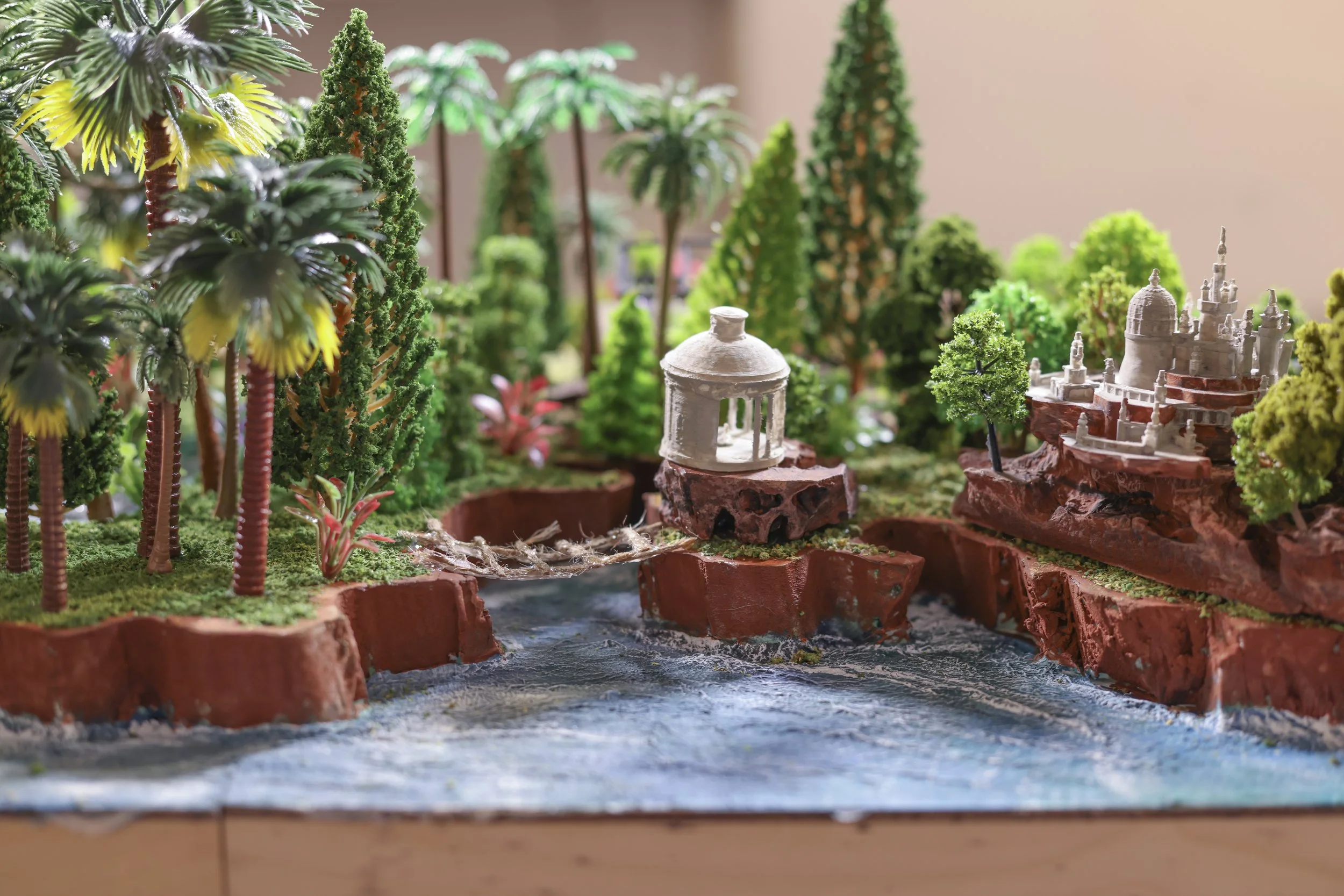 "Map of the Gardens", Detail View, Mixed Media, 20" x 32" x 8"