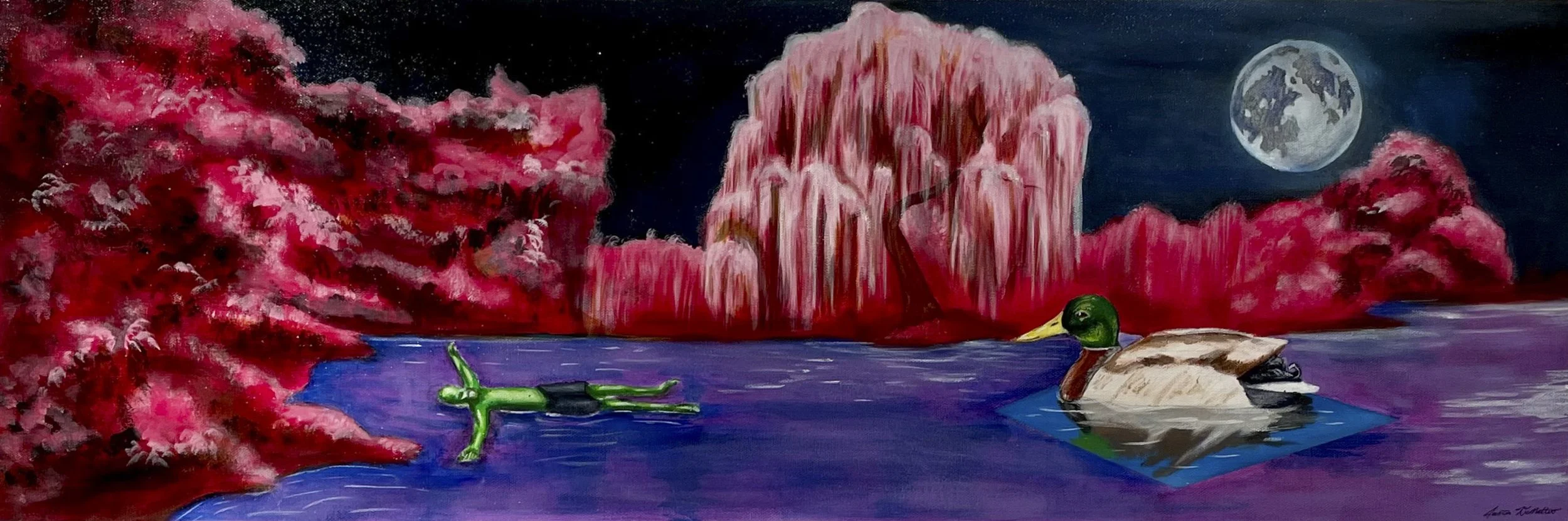 "Duck River," 2022, 36"x12", Acrylic on Canvas