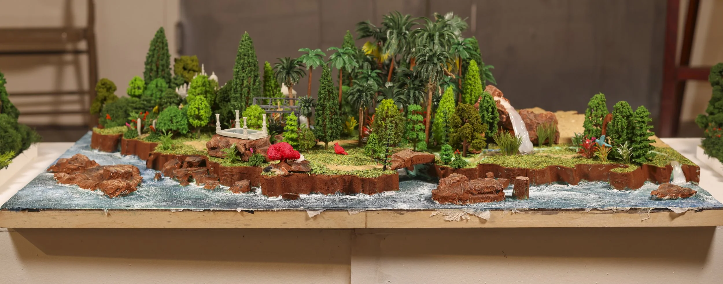 "Map of the Gardens", Front View, Mixed Media, 20" x 32" x 8"