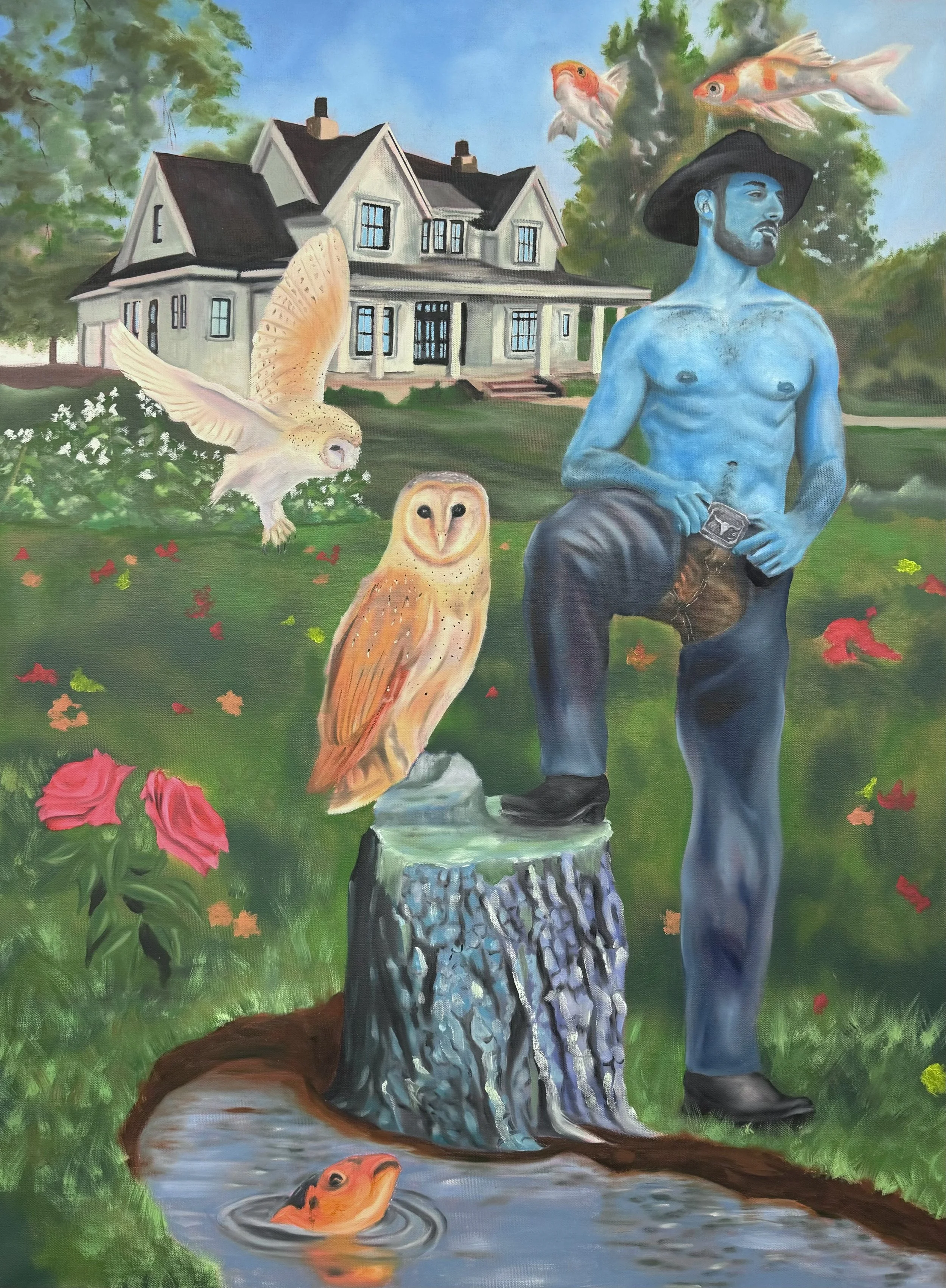 **SOLD** "The Lone Rancher's Sanctuary", Oil on Canvas, 30"x40", 2024