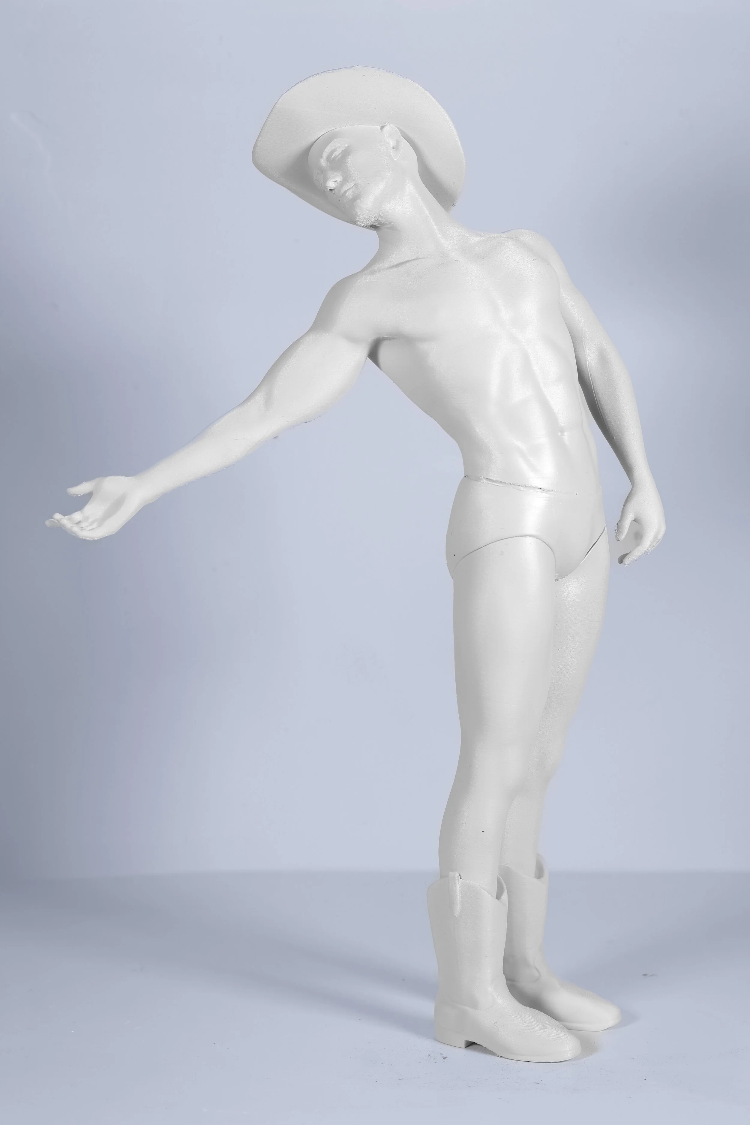 "Marble Cowboy #1", View #1, 3D Printed PLA Plastic