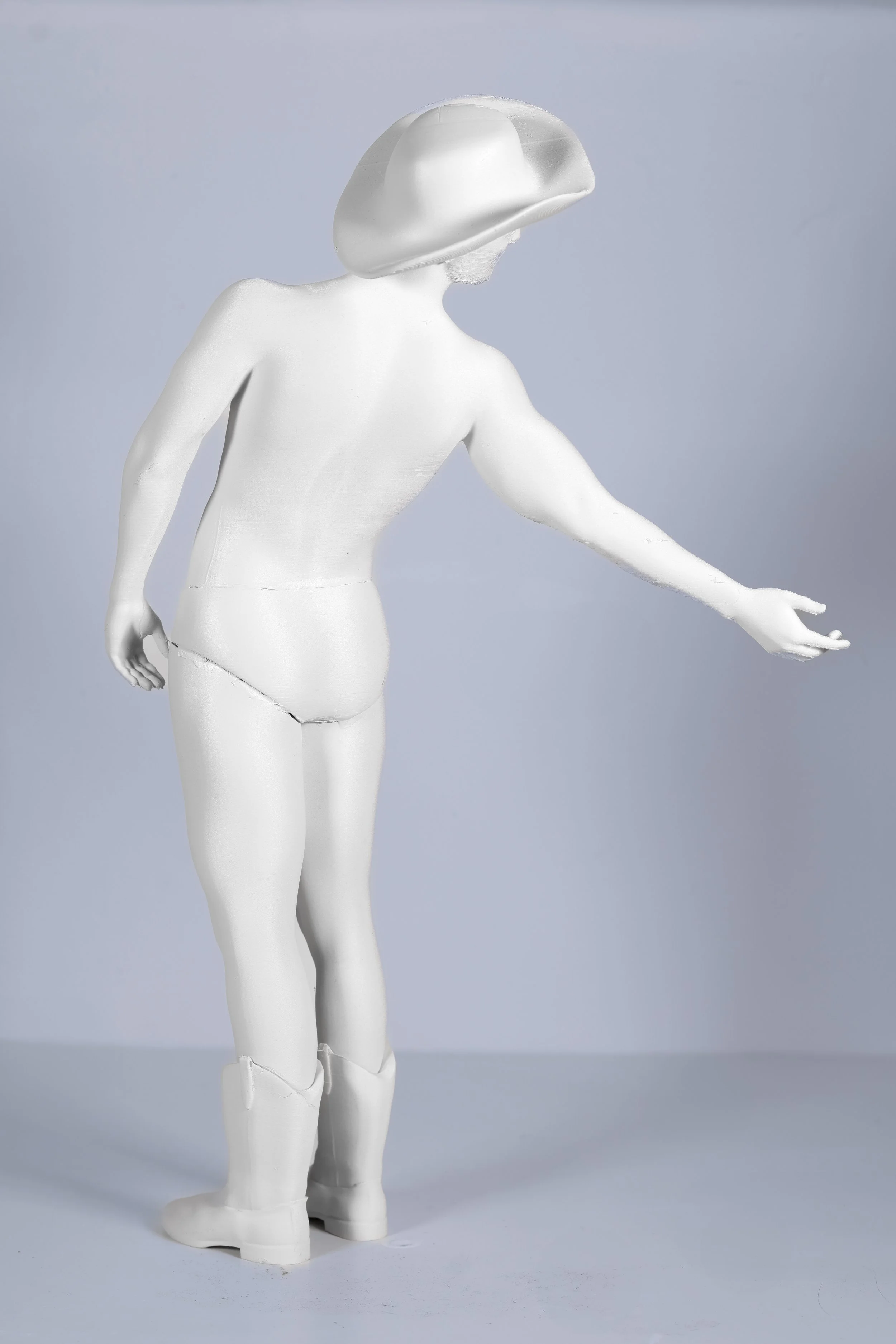 "Marble Cowboy #2", View #1, 3D Printed PLA Plastic