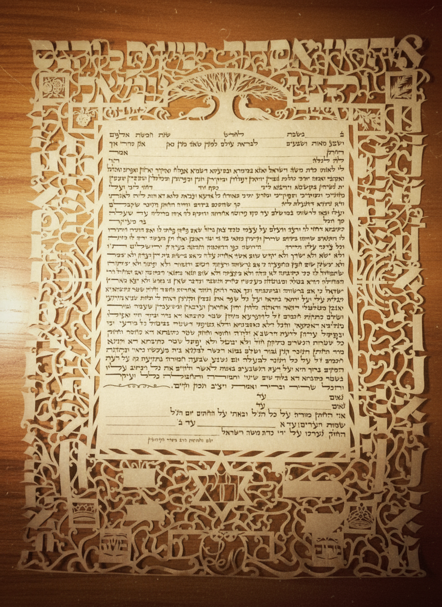 Ketubah with custom artistry